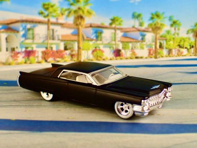 Matte Black Chopped Top 1963-1964 Custom Cadillac LS V8 Coupe DeVille 1/64 LE S