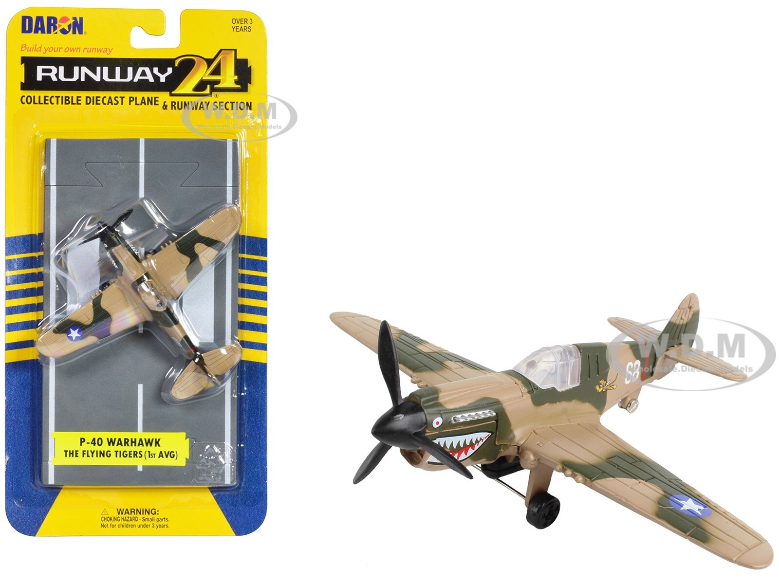 CURTISS P-40 WARHAWK AIRCRAFT “FLYING TIGERS-1ST AVG” DIECAST BY RUNWAY24 RW185
