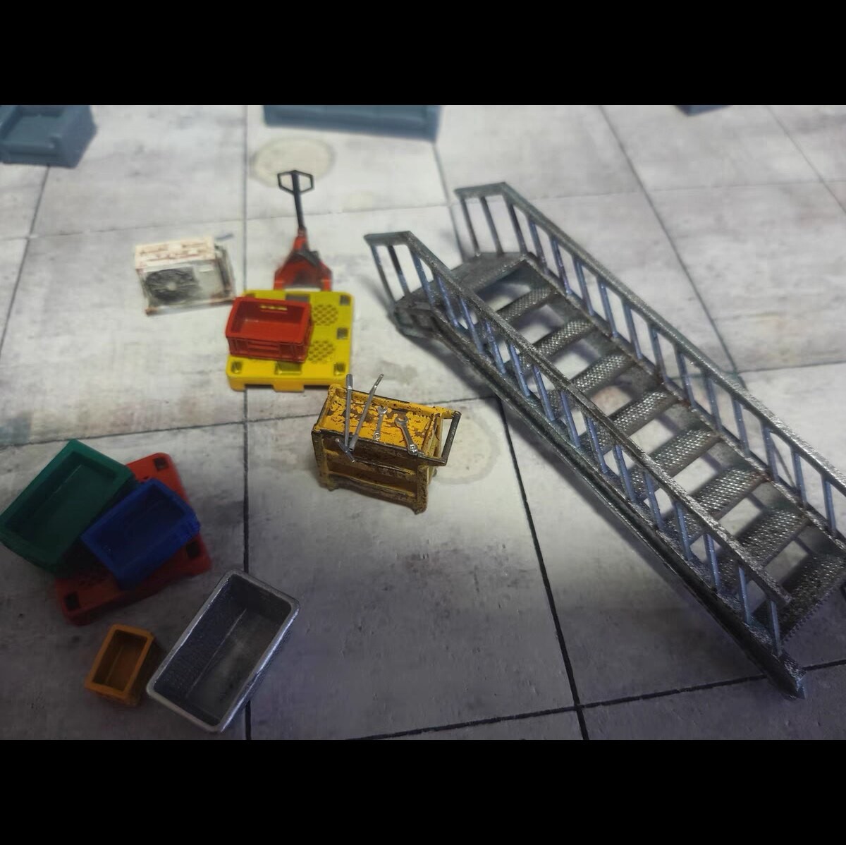 1/64 Diorama Car Garage Tool Cart Model Diecast Car Repair Workshop Accessories