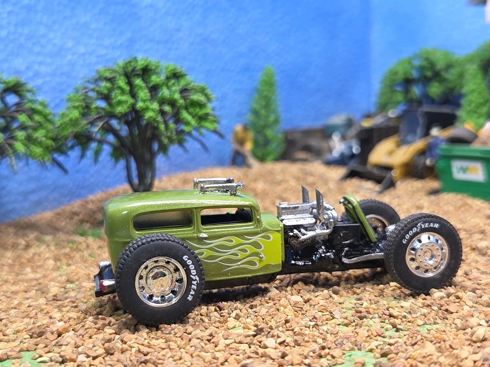 Custom 1:64 street Rat Rod lowered hot FORD chopped panel paddy wagon HotWheels