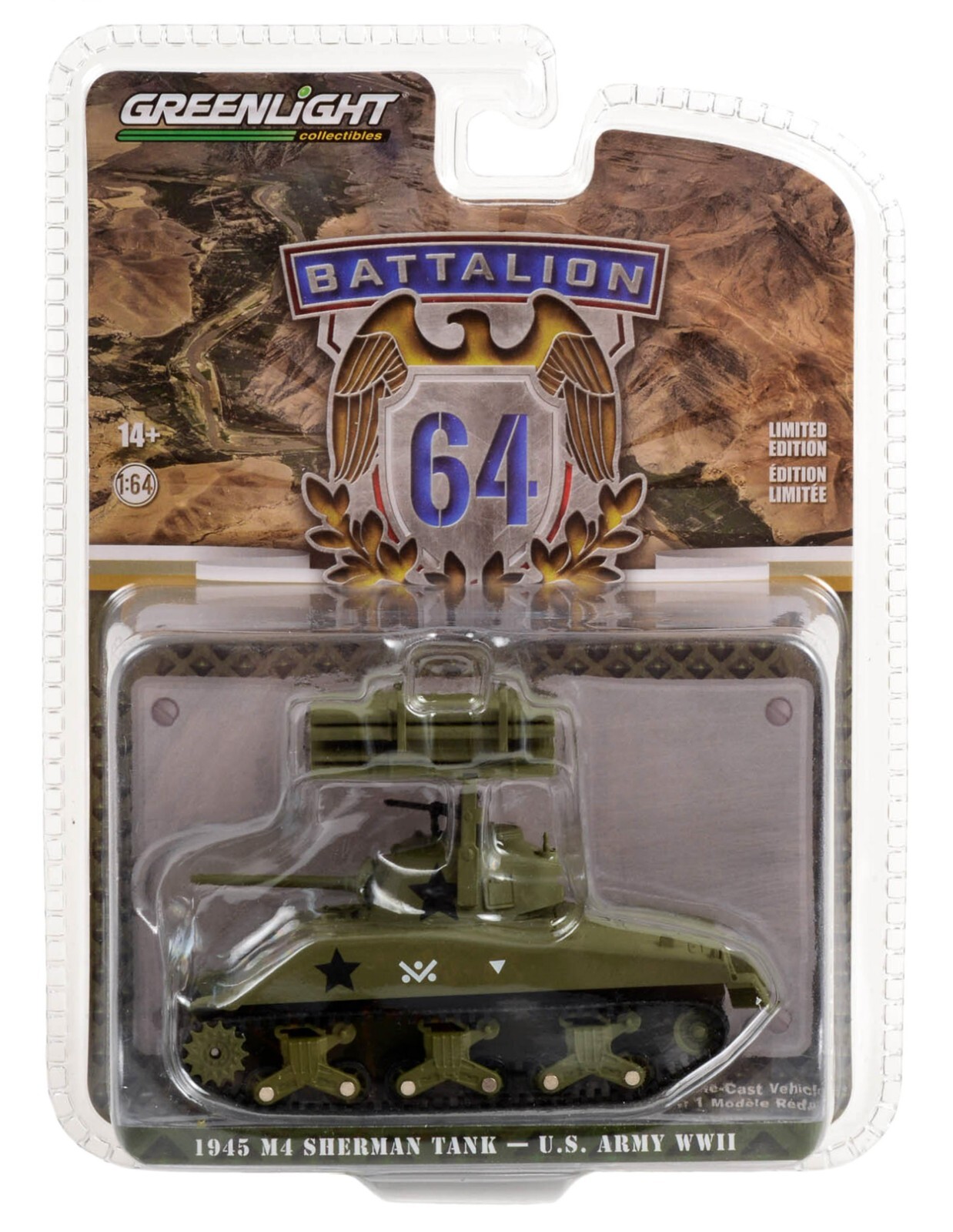 1:64 GreenLight *BATTALION EX* 1945 M4 Sherman Tank Rocket Launcher US ARMY NIP