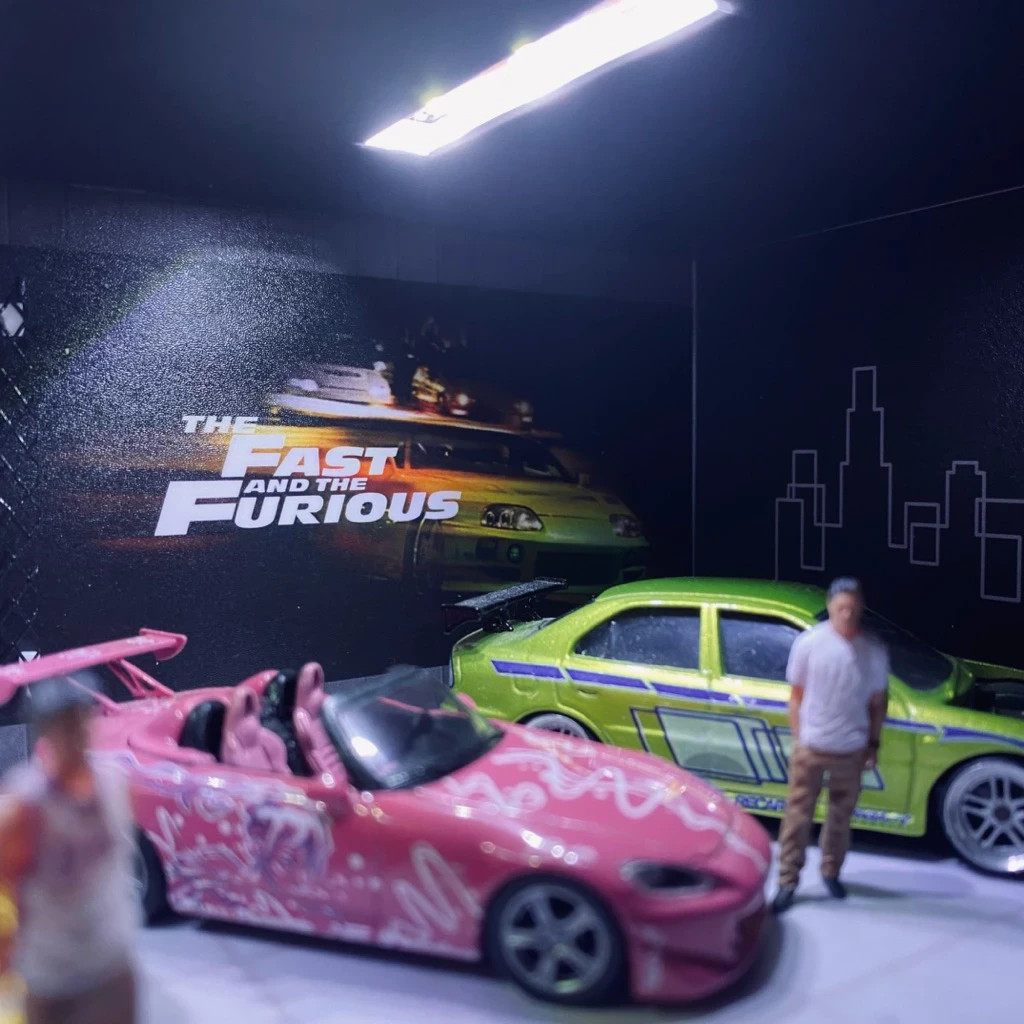 Diorama 1/64 Scale Fast and Furious Showroom Garage Diecast With LED Handmade