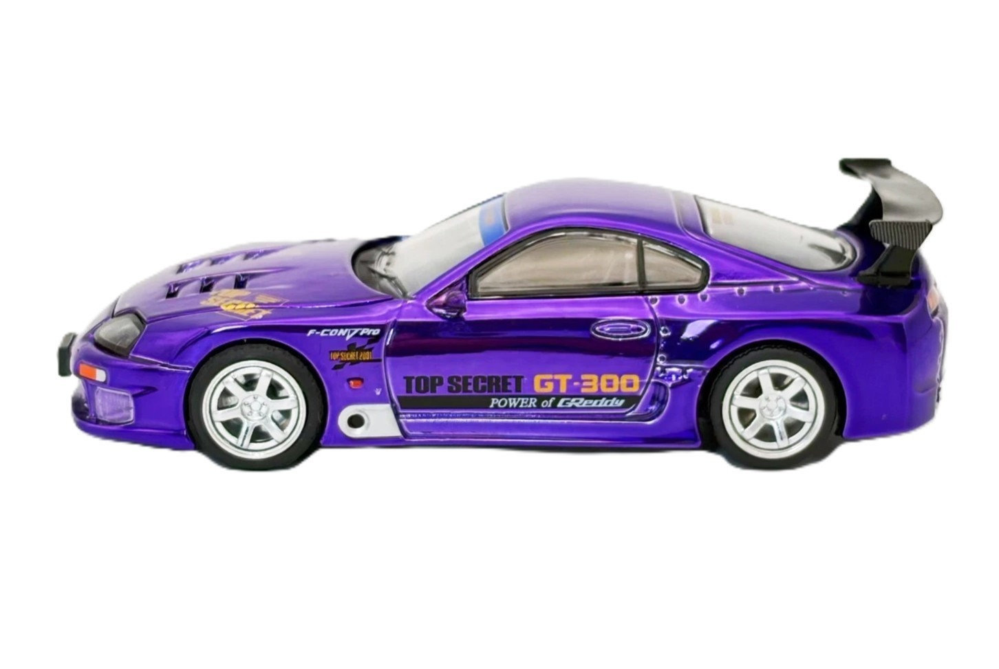 Pop Race 1:64 Toyota Supra GT300 Top Secret Purple Chrome Tokyo Auto Salon #458