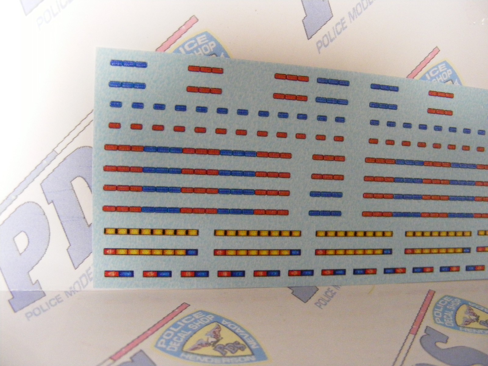 Police Sheriff Highway Patrol Simulated LED Lights 1/64 Water slide Decals