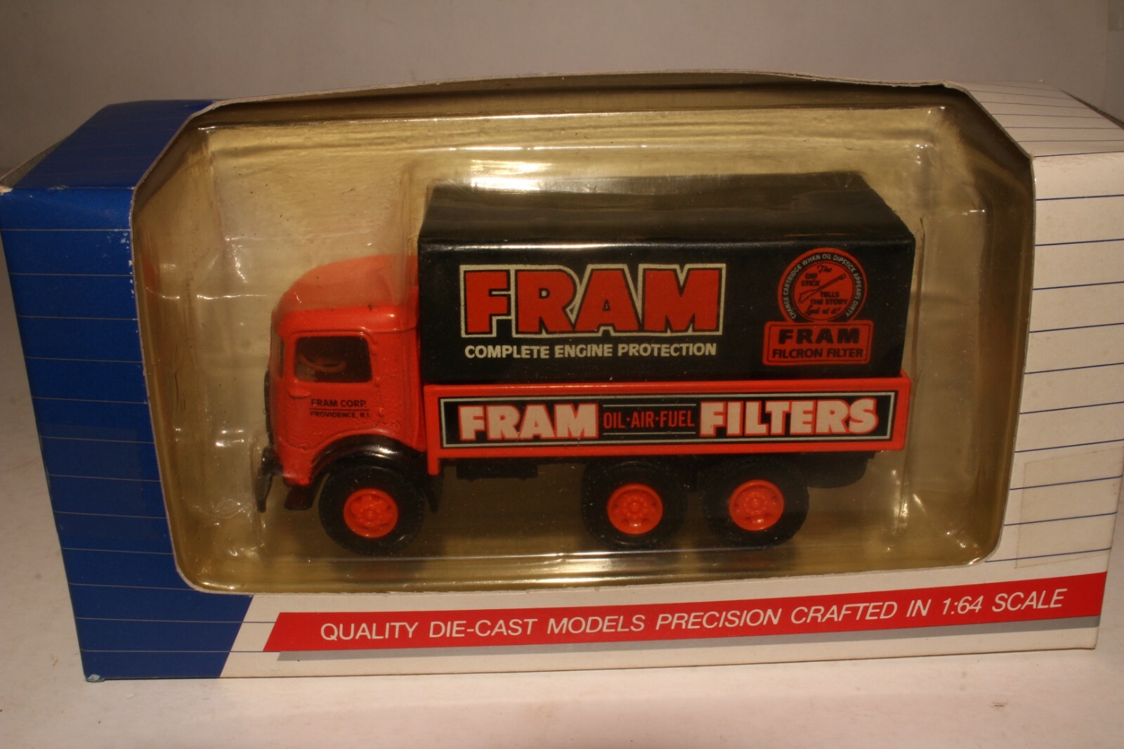 AHL 1950’s Mack CJ Fram Oil Filters Stake Truck, 1:64 Scale