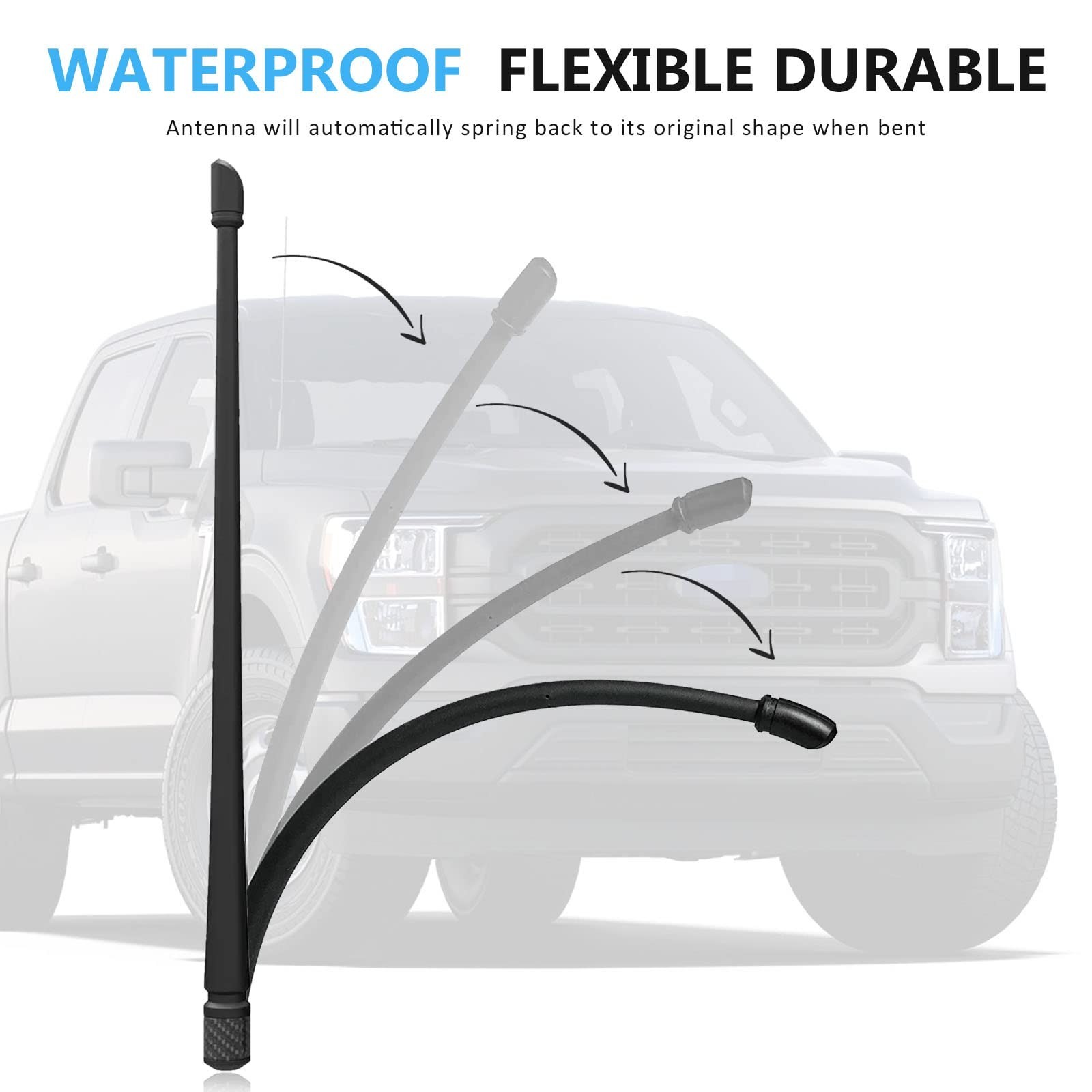 POSAID 13inch Antenna for Ford F150 2009-2023 Fexible Rubber Pickup Truck Ant…