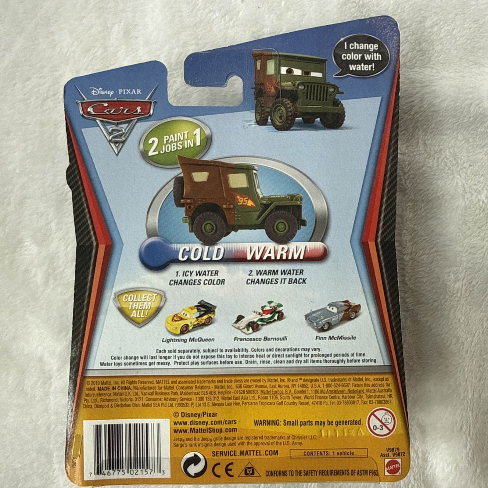 Disney Pixar Cars 2-n-1 Color Changers Sarge Toys R Us 2010 Mattel Rare NIB