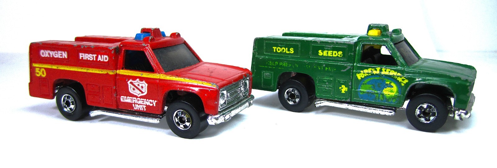 Hot Wheels Rescue Ranger Emergency Squad Ranger Rig Vintage 1:64 Lot of 2
