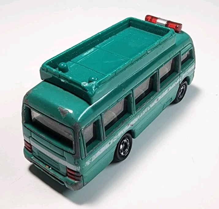 Tomica Tomy #92 Green Toyota Coaster 1/89 Diecast/Plastic Emergency Rescue