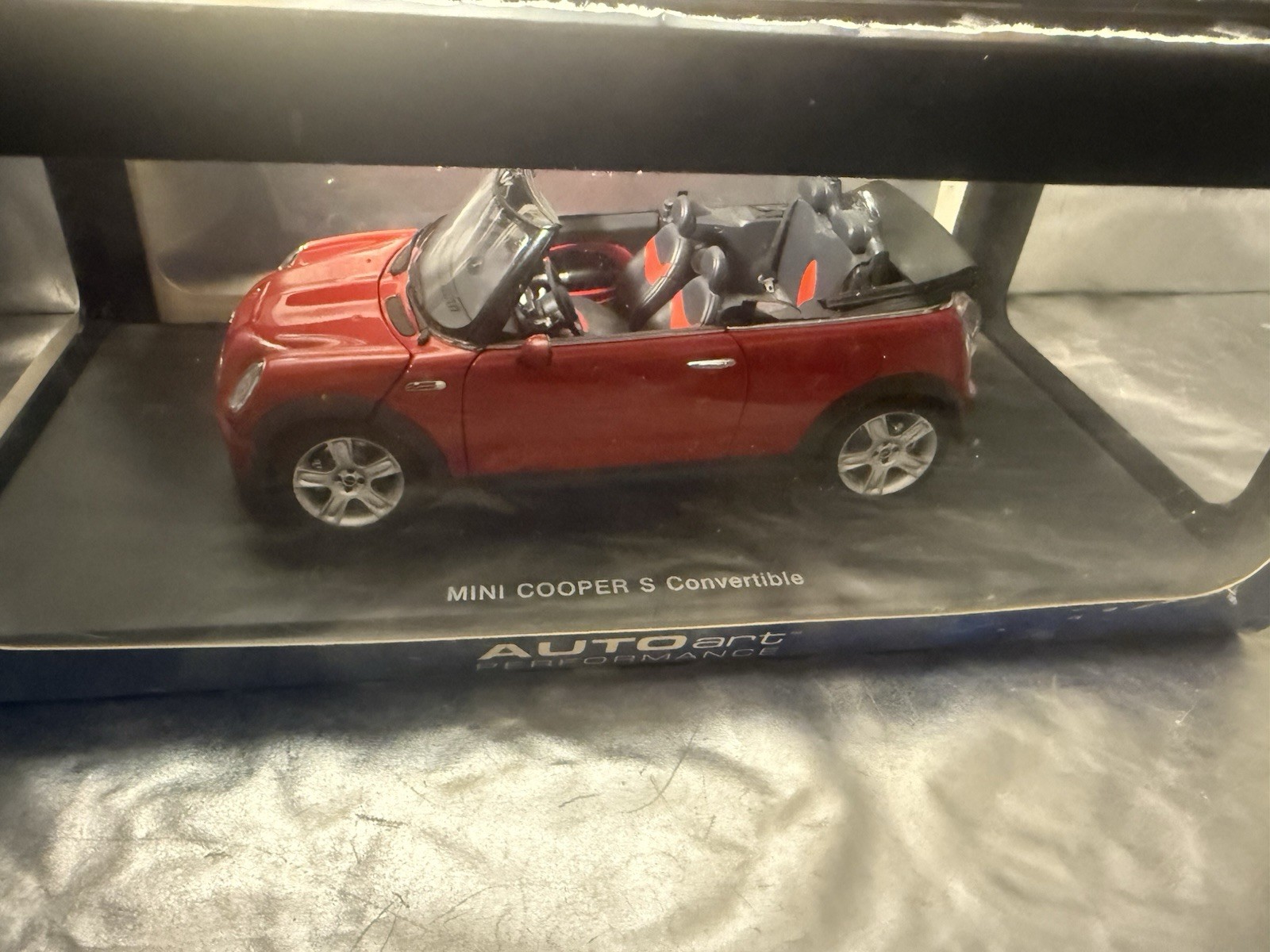 AUTOart 1:18 Mini Cooper S Convertible Red Diecast Car Open Box – READ DISC