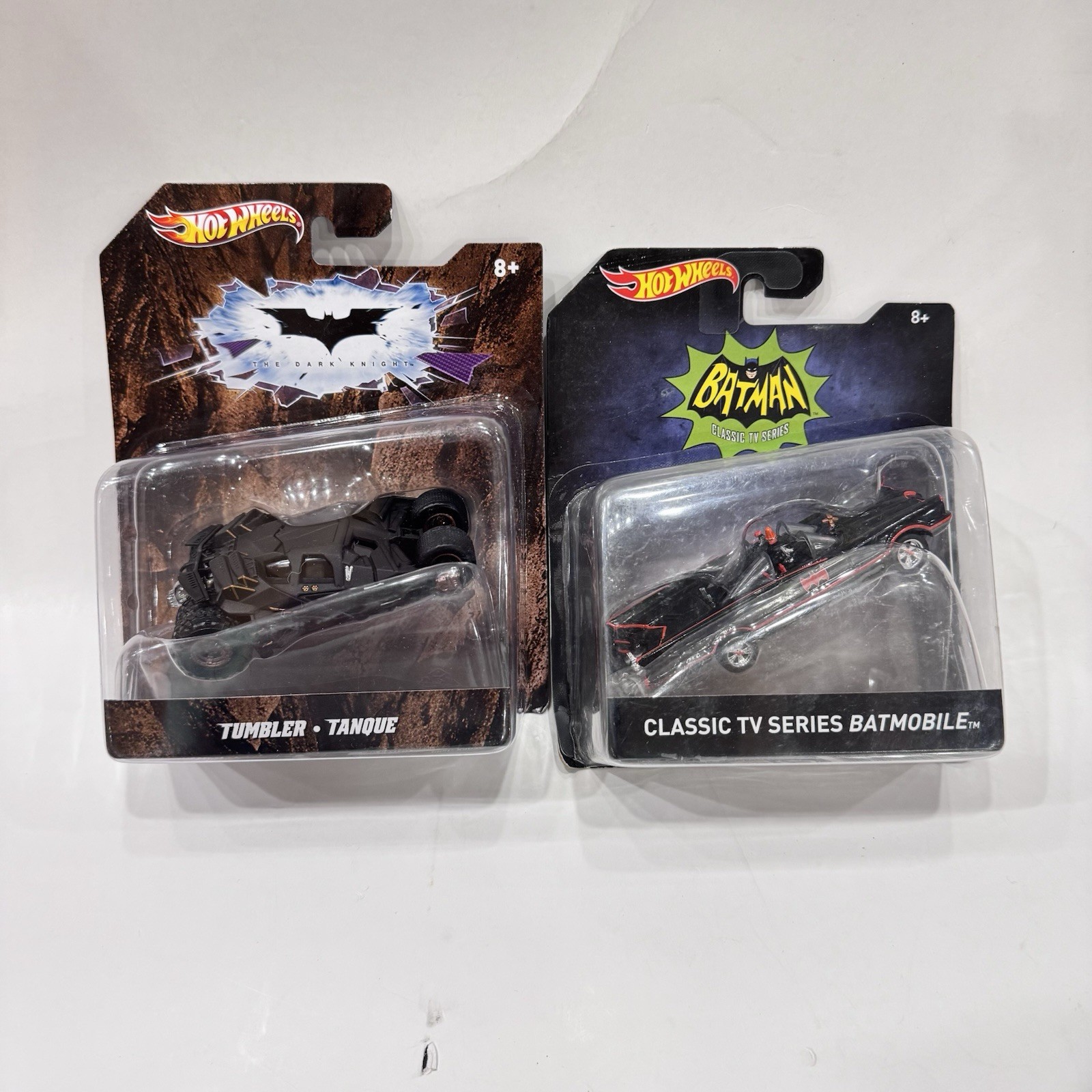 2011 Hot Wheels 1/43 Batman the Dark Knight Tumbler Plus Classic 1966 Batmobile