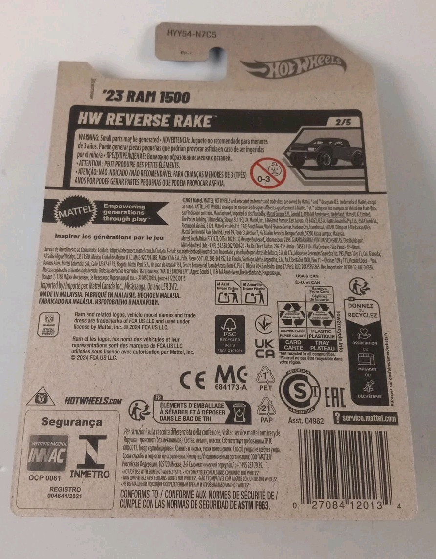 2025 Hot Wheels ’23 Ram 1500 Black 96/250 HW Reverse Rake 2/5