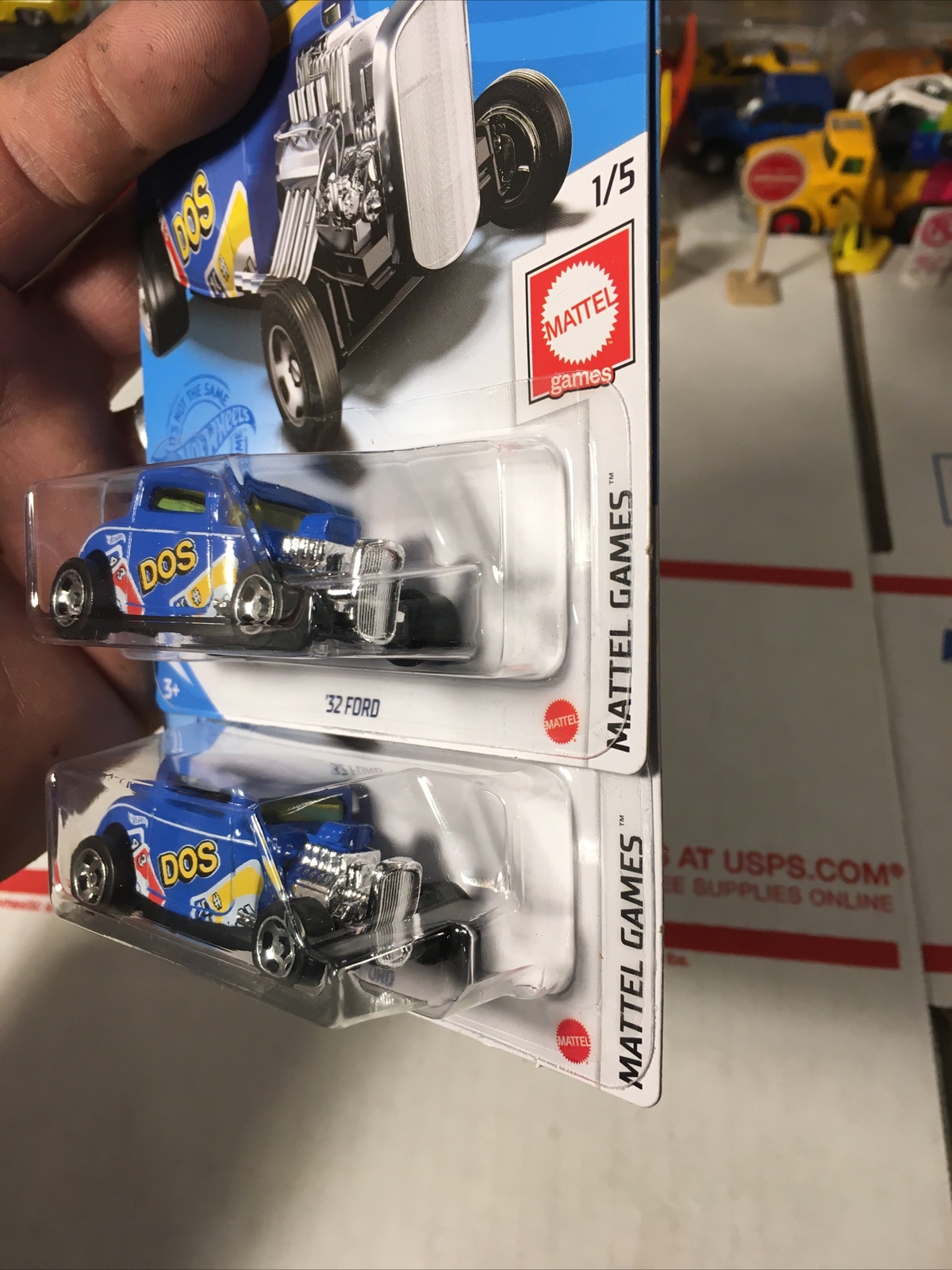 Hot Wheels 2021 Mattel Games ’32 Ford DOS Blue Lot Of 2 Free Box Ship (64)