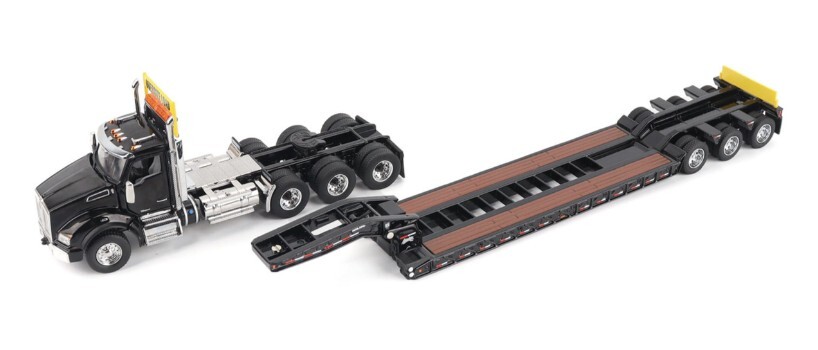 Diecast Masters 71134 Kenworth T880 SBFA Black & Trail King Lowboy 1/50 Scale