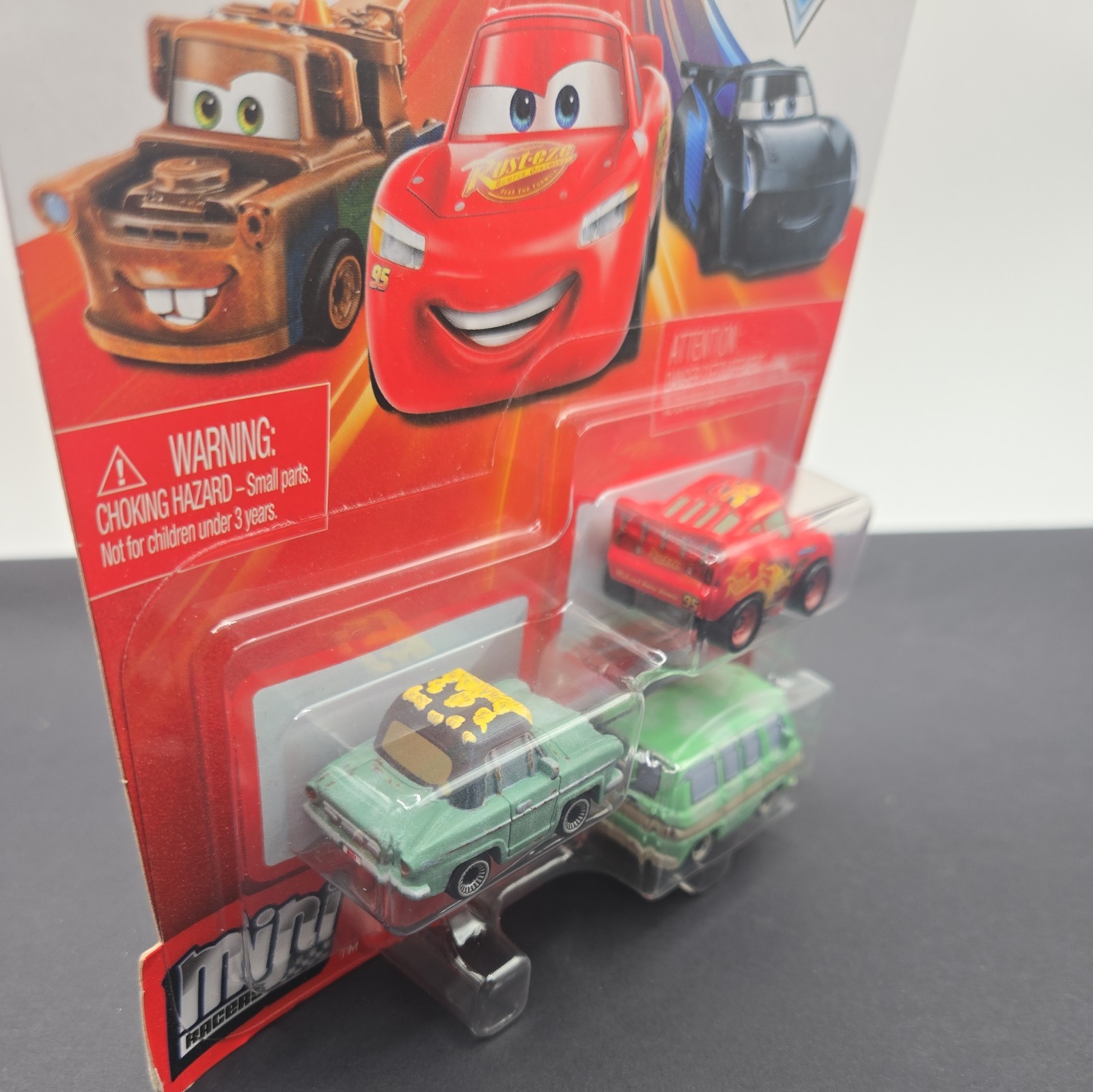 DISNEY PIXAR CARS 3-PACK MINI RACERS RUSTY RUSTEZE-L McQUEEN-DUSTY RUSTEZE