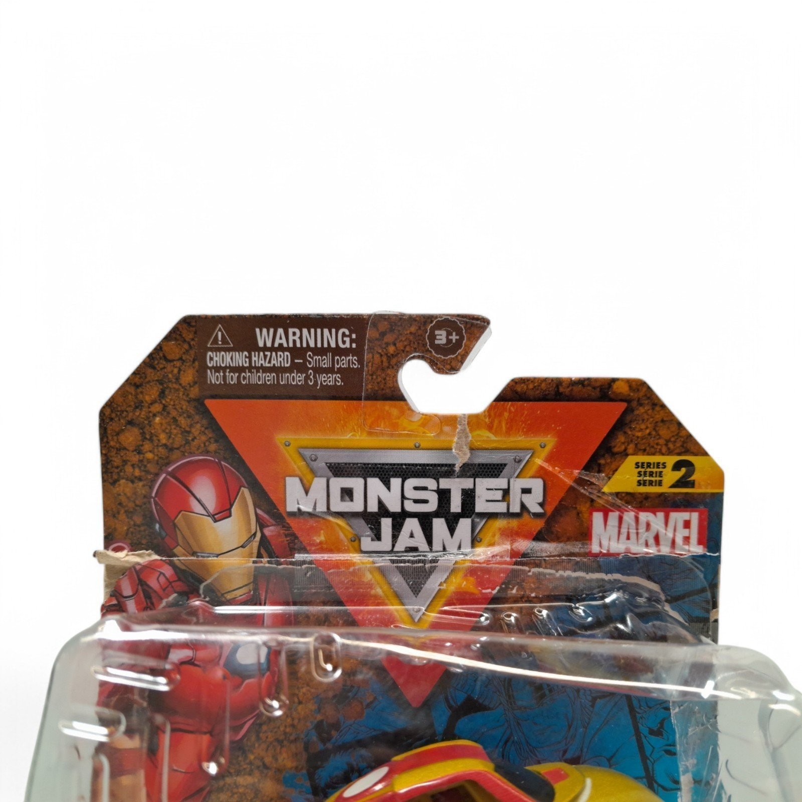 Monster Jam Marvel Iron Man Truck – 1:64 Scale Die-Cast Vehicle [DAMAGED BOX]