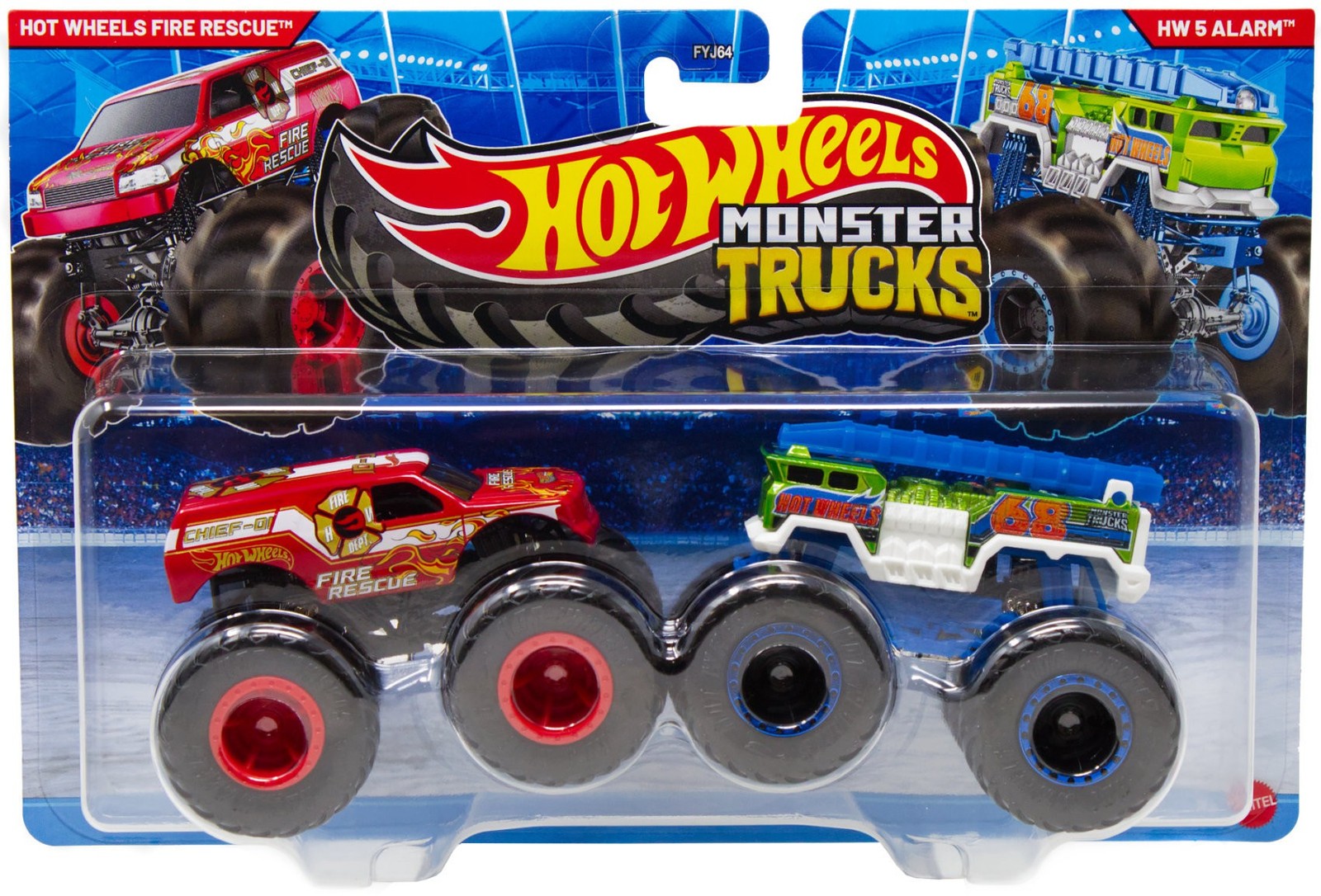 Monster Trucks Demolition Doubles HW Fire Rescue & HW 5 Alarm Diecast Car 2-Pack