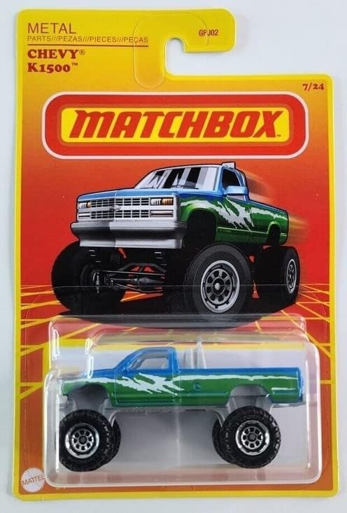 2020 Matchbox Retro Series 7/24 CHEVY K1500 Blue-Green w/Chrome Ring 8 Spokes