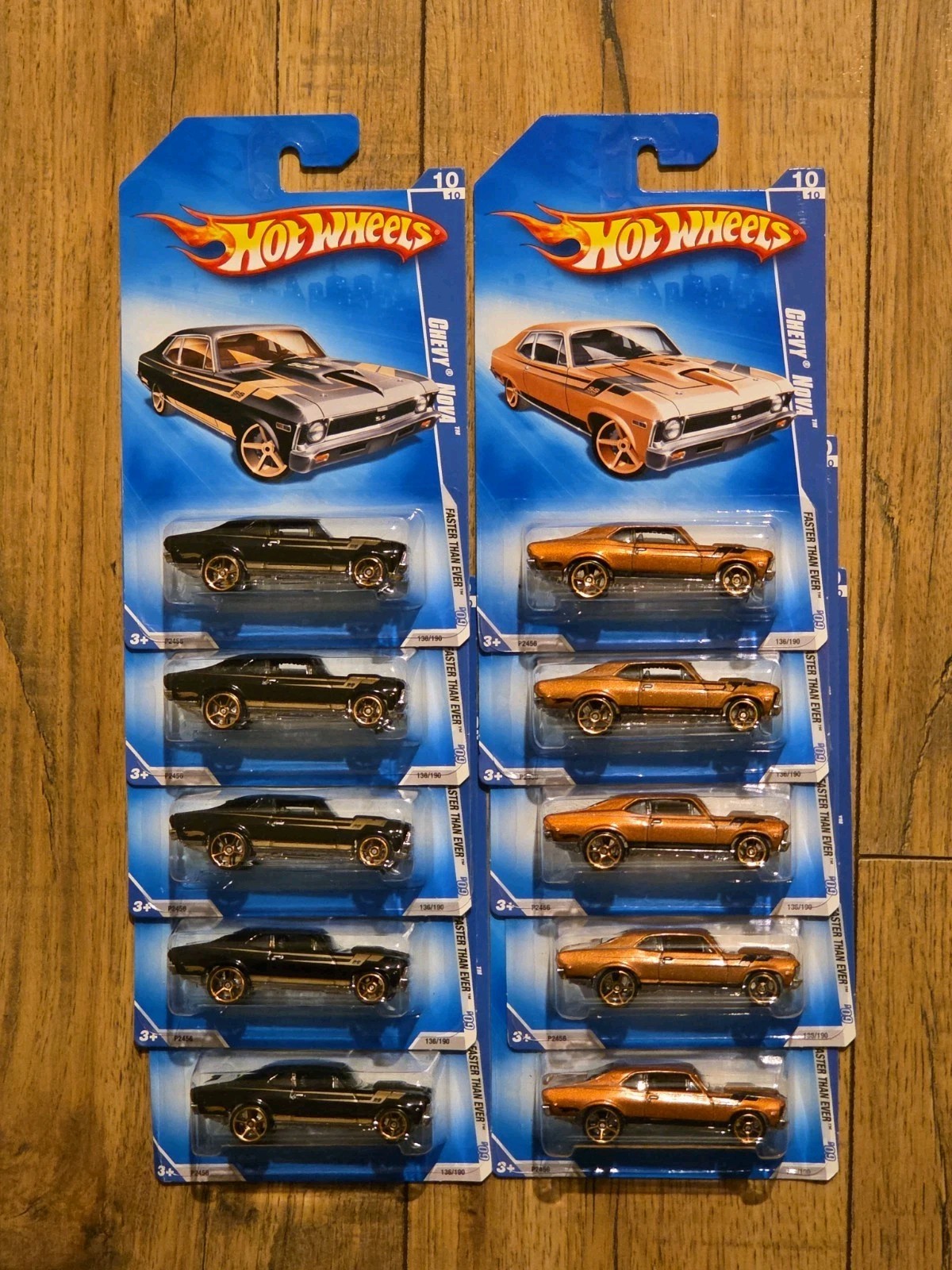 2009 Hot Wheels Lot Of 10 Chevy Nova Faster Than Ever Black & Copper