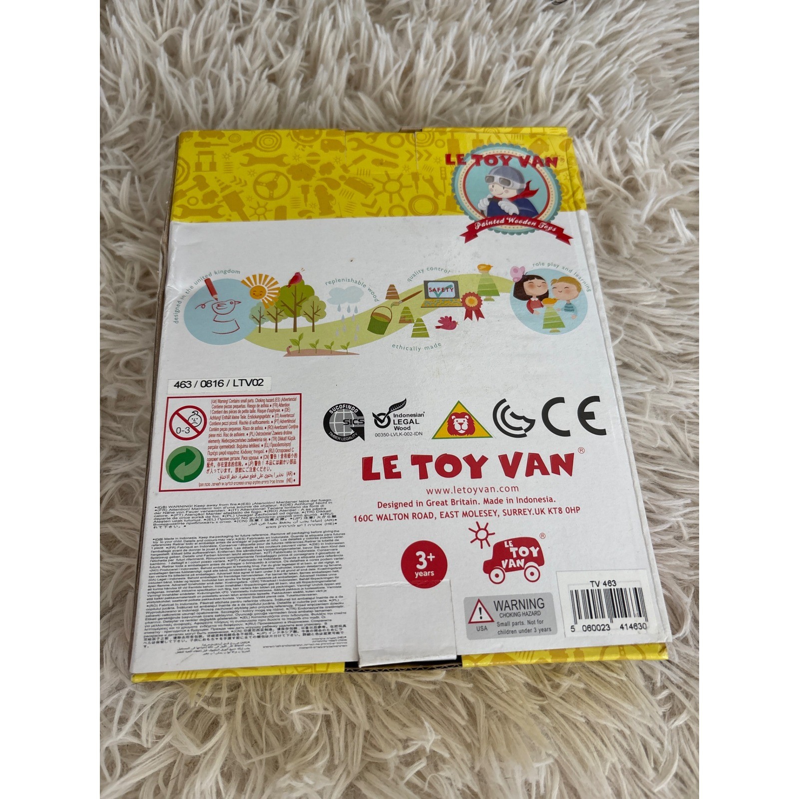 Le Toy Van Painted Wooden Cars Set Pink Red Blue Van 3 Plus Years New