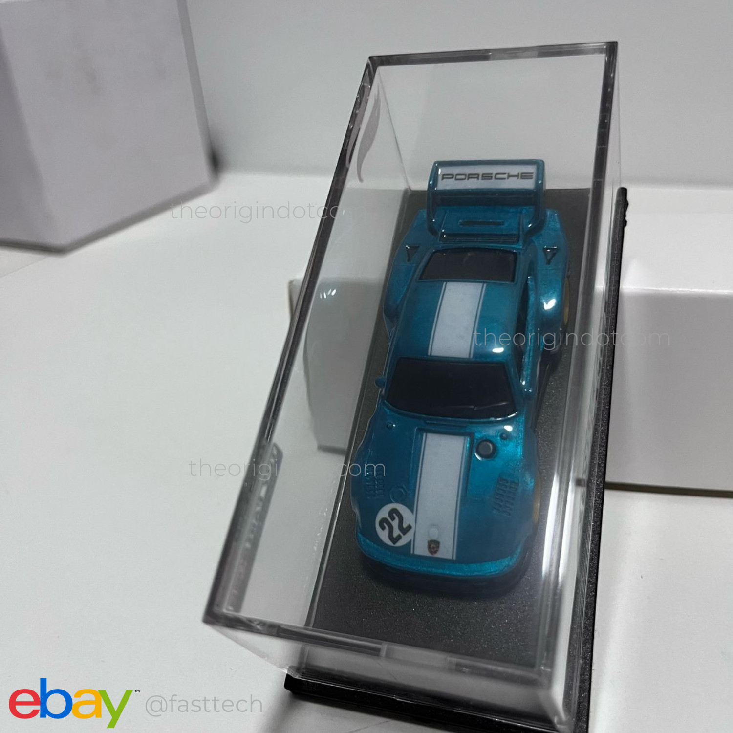 Hot Wheels Porsche 935 Toy Fair 2022 Custom Candy Blue w/ Display Case