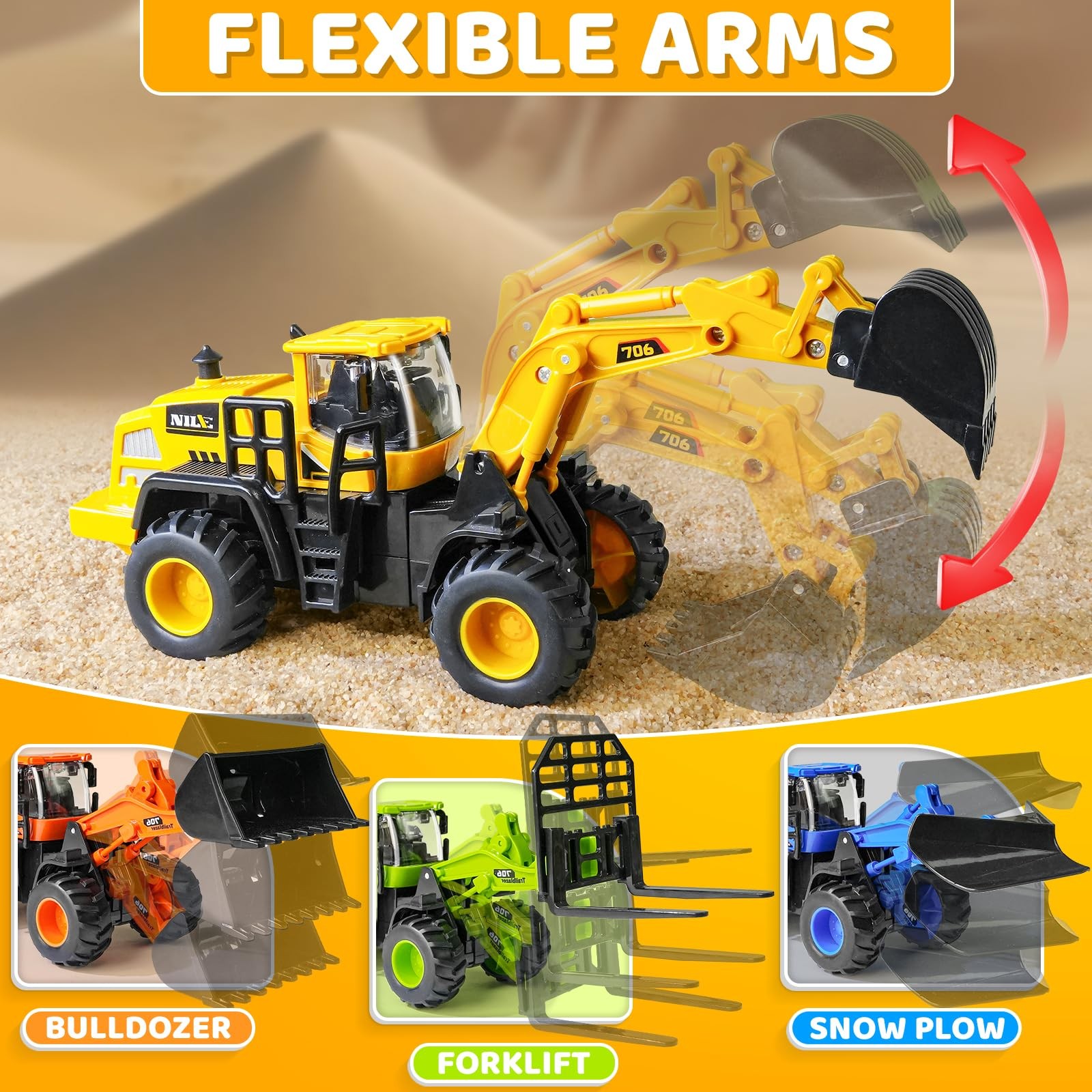 Construction Truck Toys for 3 4 5 6 7 8 Years Old Boys, Truck Vehicles Sand S…