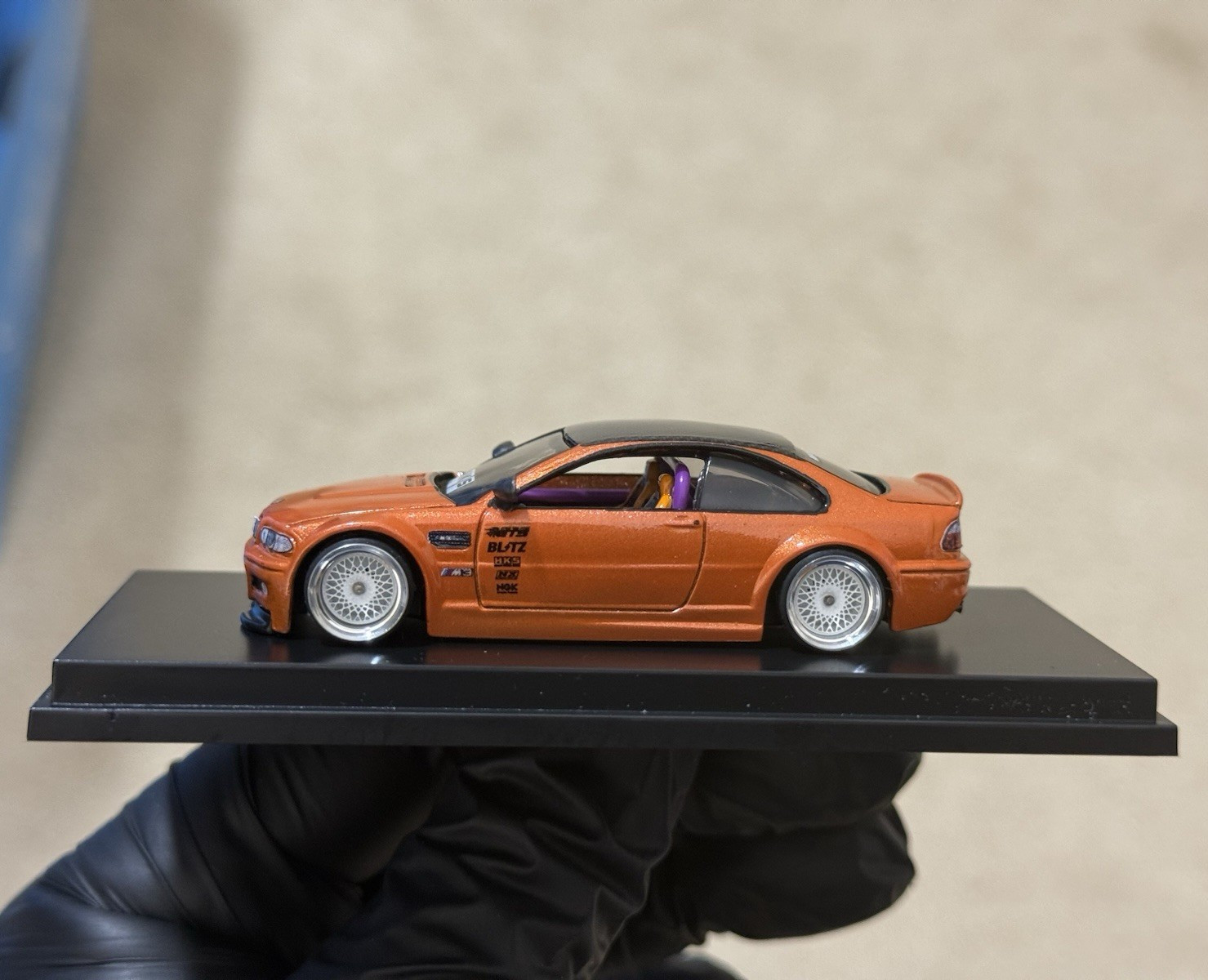 Hot Wheels BMW M3 E46 1:64 Custom Orange/Black Metal Diecast Car Ltd Ed