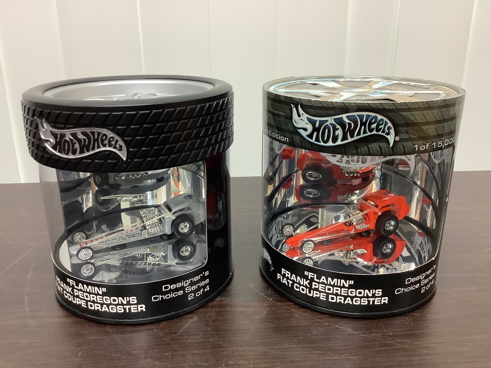 LOT of 2 Hot Wheels Flamin’ Frank Pedregon’s Fiat Coupe Dragster Oil Can NIP