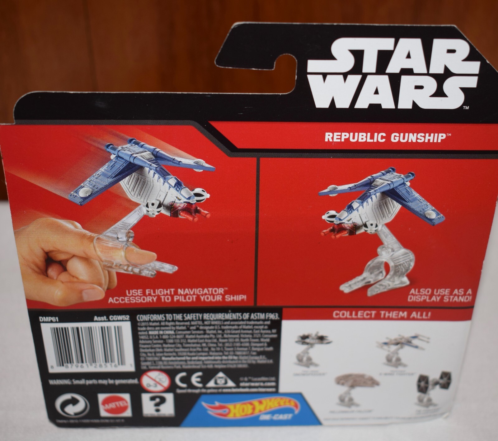 Hot Wheels Star Wars “Republic Gunship ” Diecast Metal Model With Stand ~ US14#7
