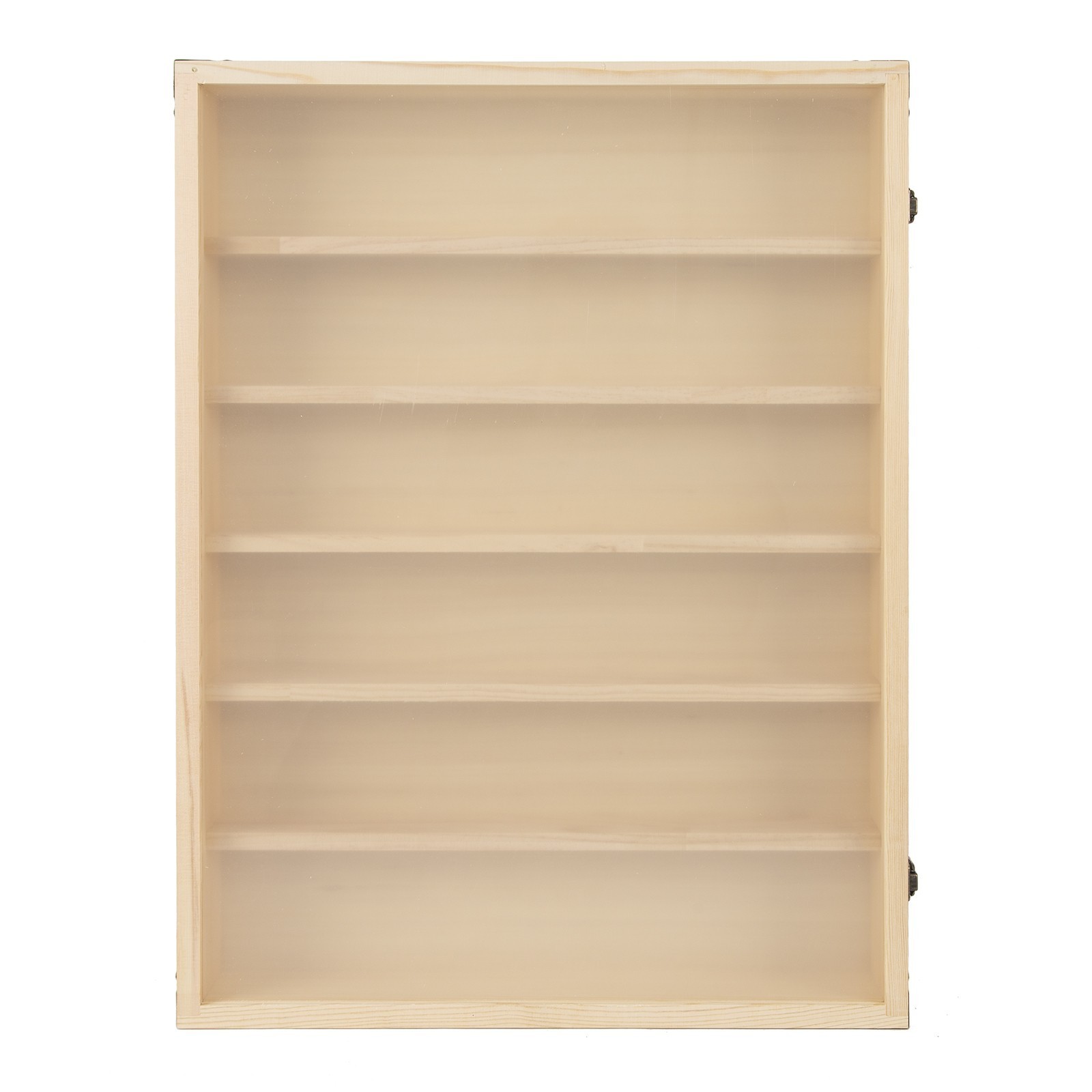 6-Tiers Wooden Wall Display Case Lockable Cabinet for Model Toy Collection Stand