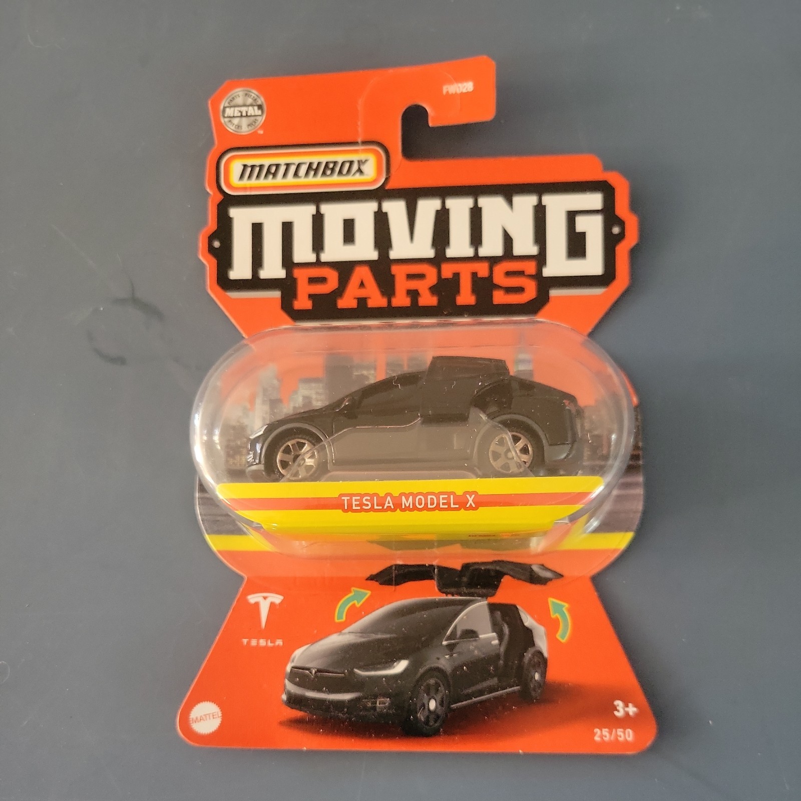 Matchbox Moving Parts Tesla Model X in Black 1/64 scale diecast