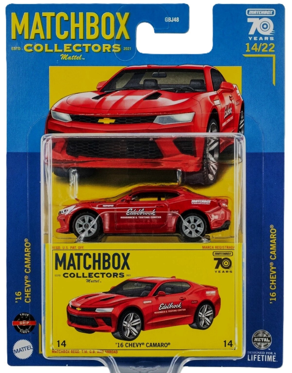 Matchbox Collectors 16 Chevy Camaro RED 70 Years 14/22