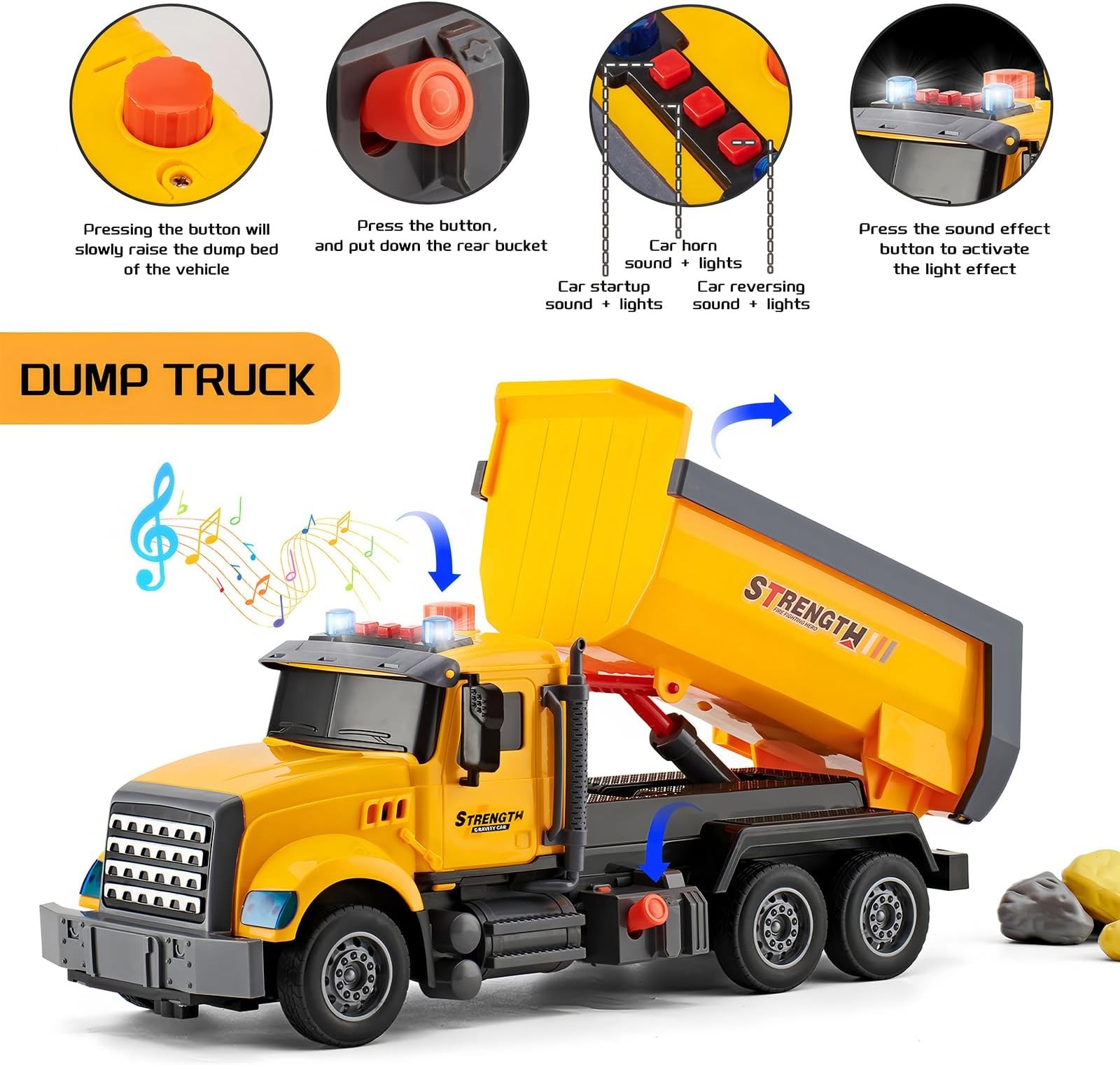 LerBao 2 Pack Large Construction Engineering Truck Toys,Moveable Claw Excavat…