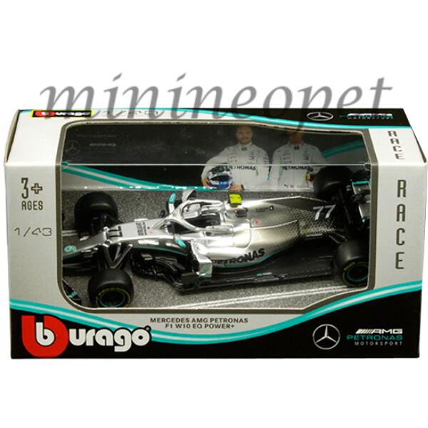 BBURAGO 38036 2019 MERCEDES BENZ AMG FORMULA F 1 W10 EQ POWER 1/43 #77 BOTTAS