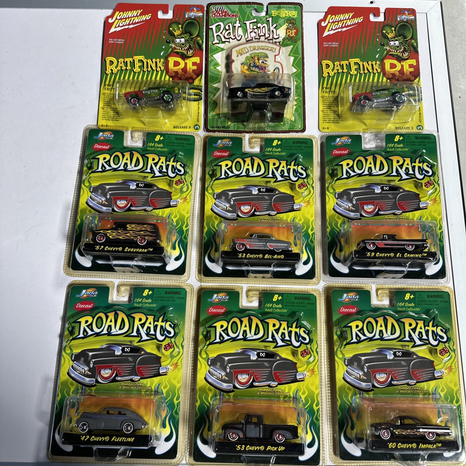 Rat Fink & 2002 Road Rats 💥MixedHot Rod & Rat Fink Lot Of Nine Total 💥 Impala