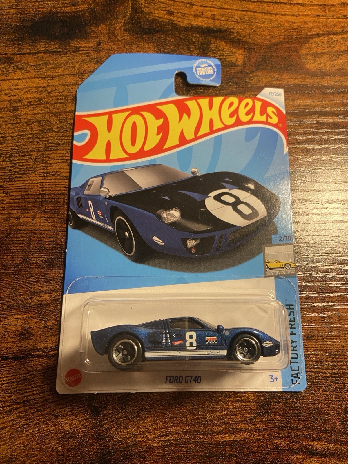 Hot Wheels Ford GT40 Factory Fresh Diecast Car Blue White 1:64 Model 2023
