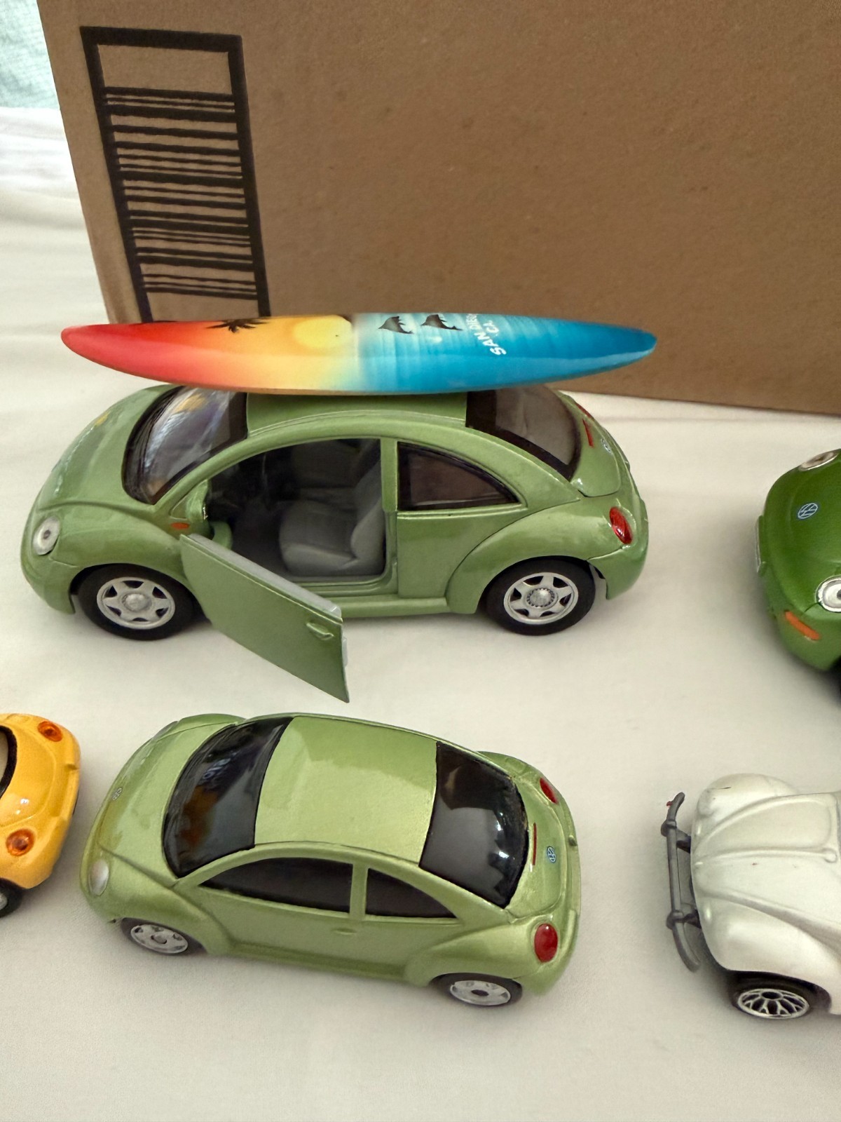 Volkswagen Beetle Die‑Cast Lot – 6‑Piece Surf & Rally Set – Mixed Sizes