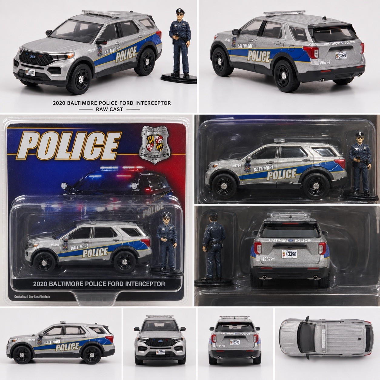 GreenLight Chase RAW 2020 Baltimore Police Ford Interceptor 1/64 #51450 Rare