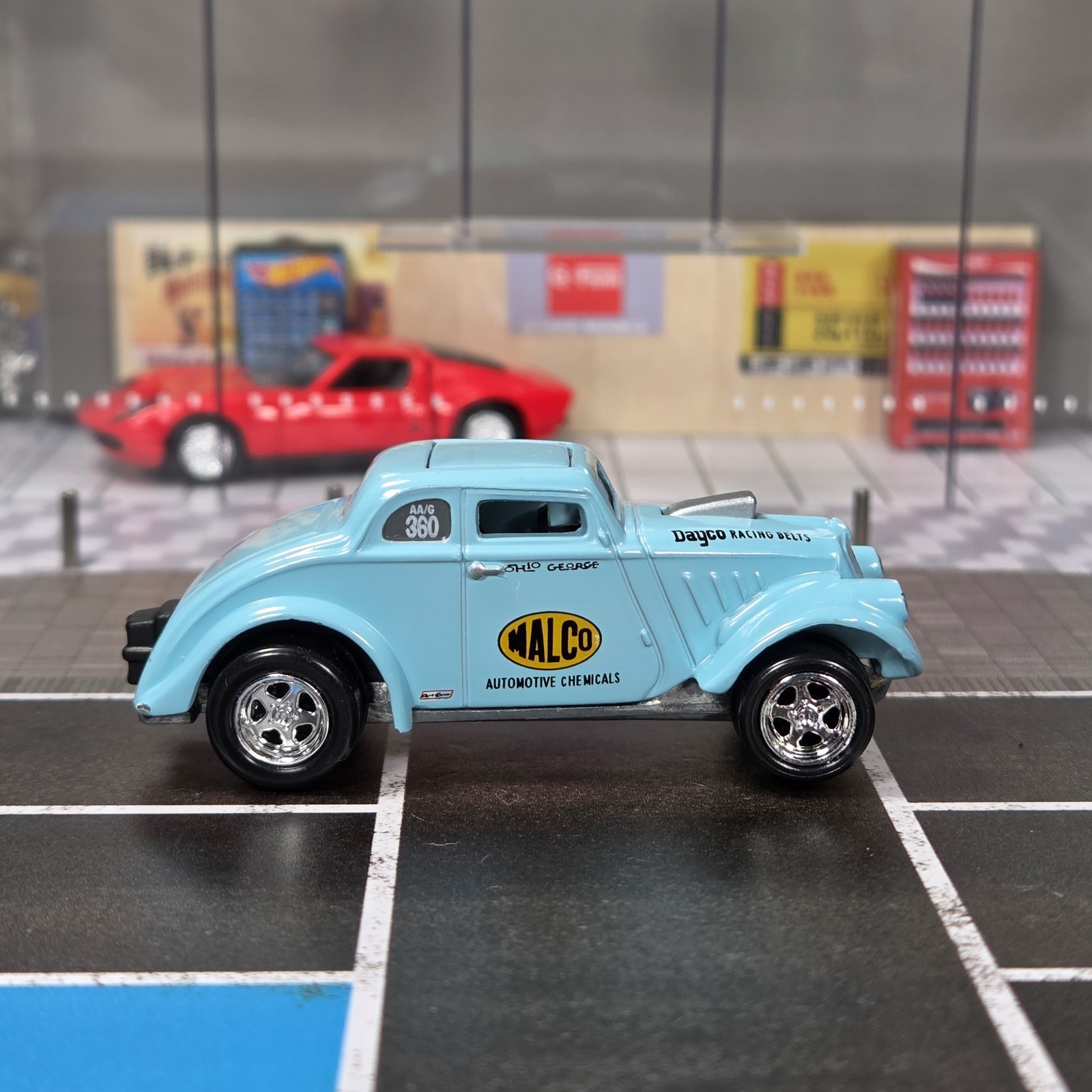 Johnny Lightning OHIO GEORGE 1933 WILLYS MALCO GASSER NHRA 1/64 Blue 33 Hot Rod