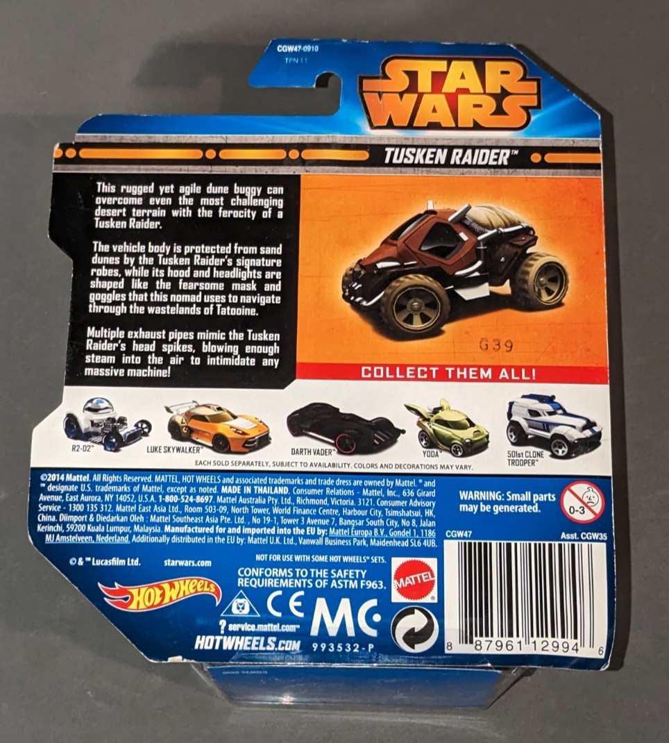 2014 Star Wars Hot Wheels Disney TUSKEN RAIDER Collectible NEW