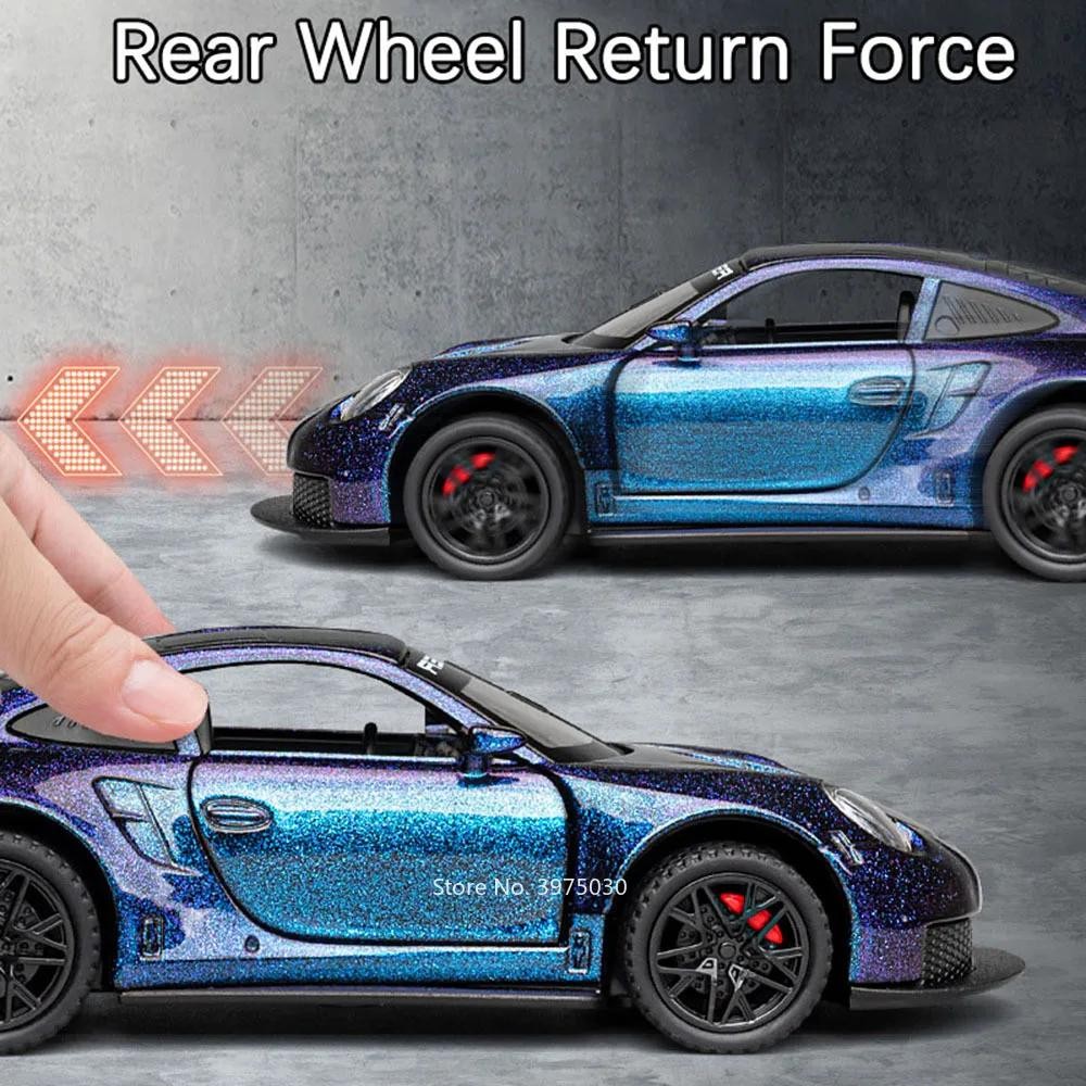Premium Alloy Gt3 Rs Diecast Model Car – Pull Back, Lights & Opening Doors