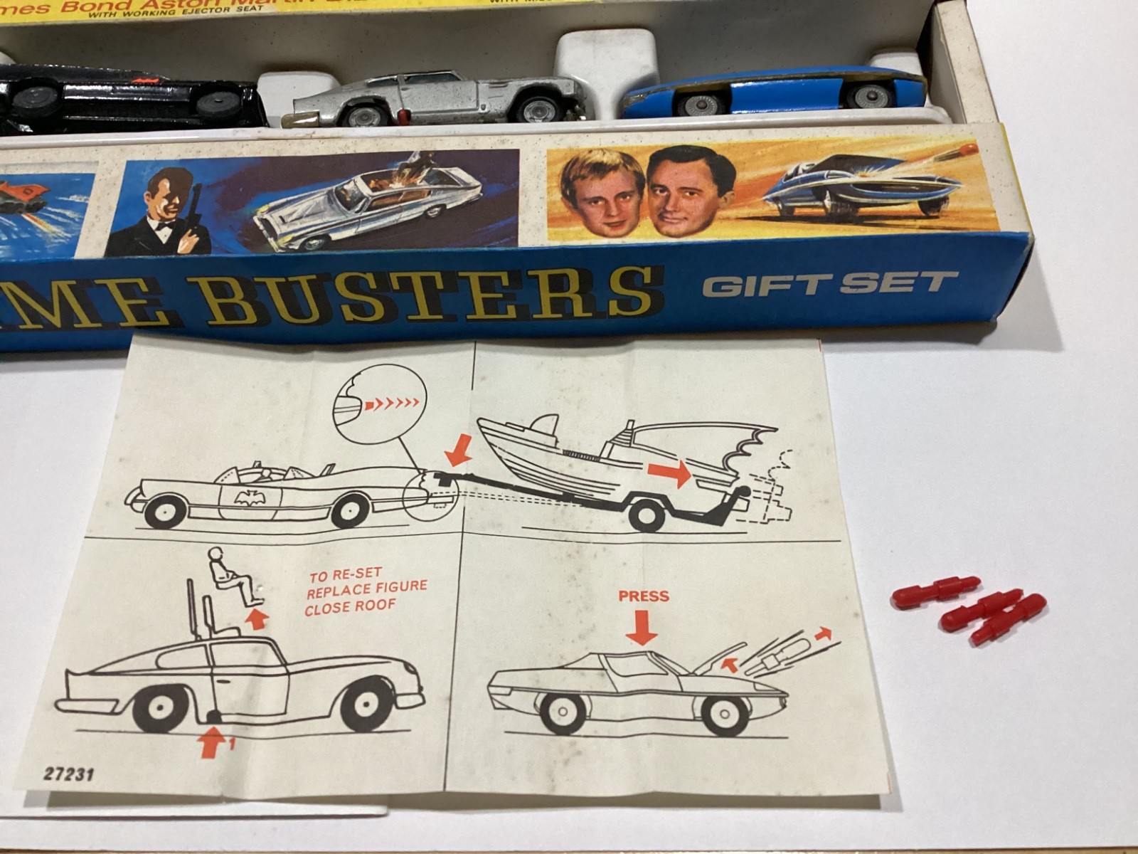 1966 CORGI junior Crime Busters Batman James Bond Diecast Model Gift Set 3008