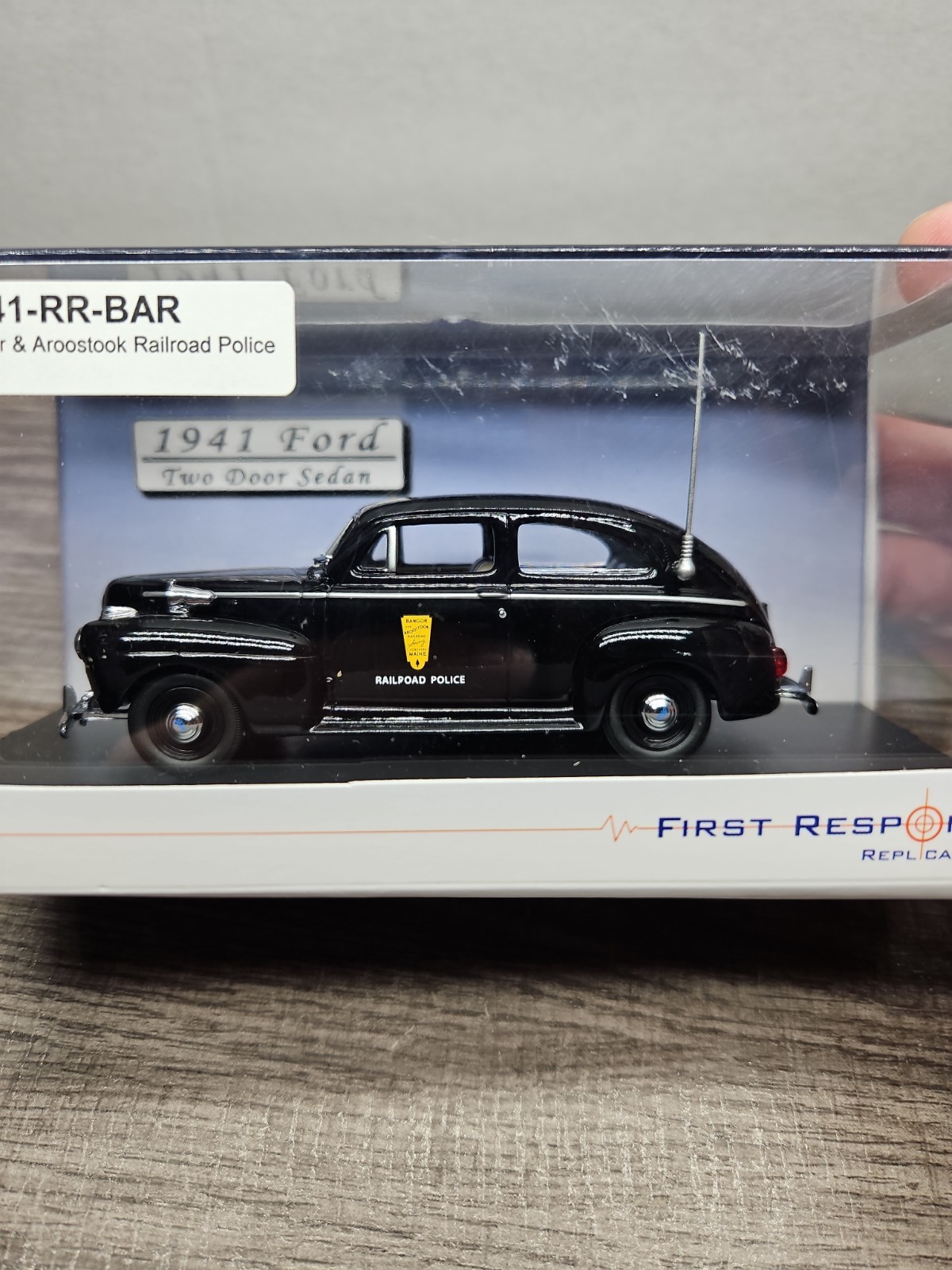 First Response 1/43 Bangor & Aroostook Railroad Police 1941 Ford 2 Door Sedan