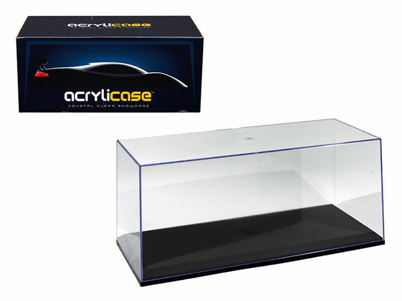ACRYLICASE CLEAR DISPLAY SHOW CASE FOR 1/24 DIECAST MODEL CAR BLACK BASE MJ10004