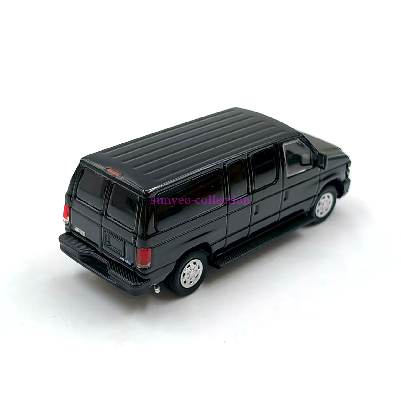 1:64 Ford E350 Van Black Unmarked Undercover Alloy Die-Cast Model Car