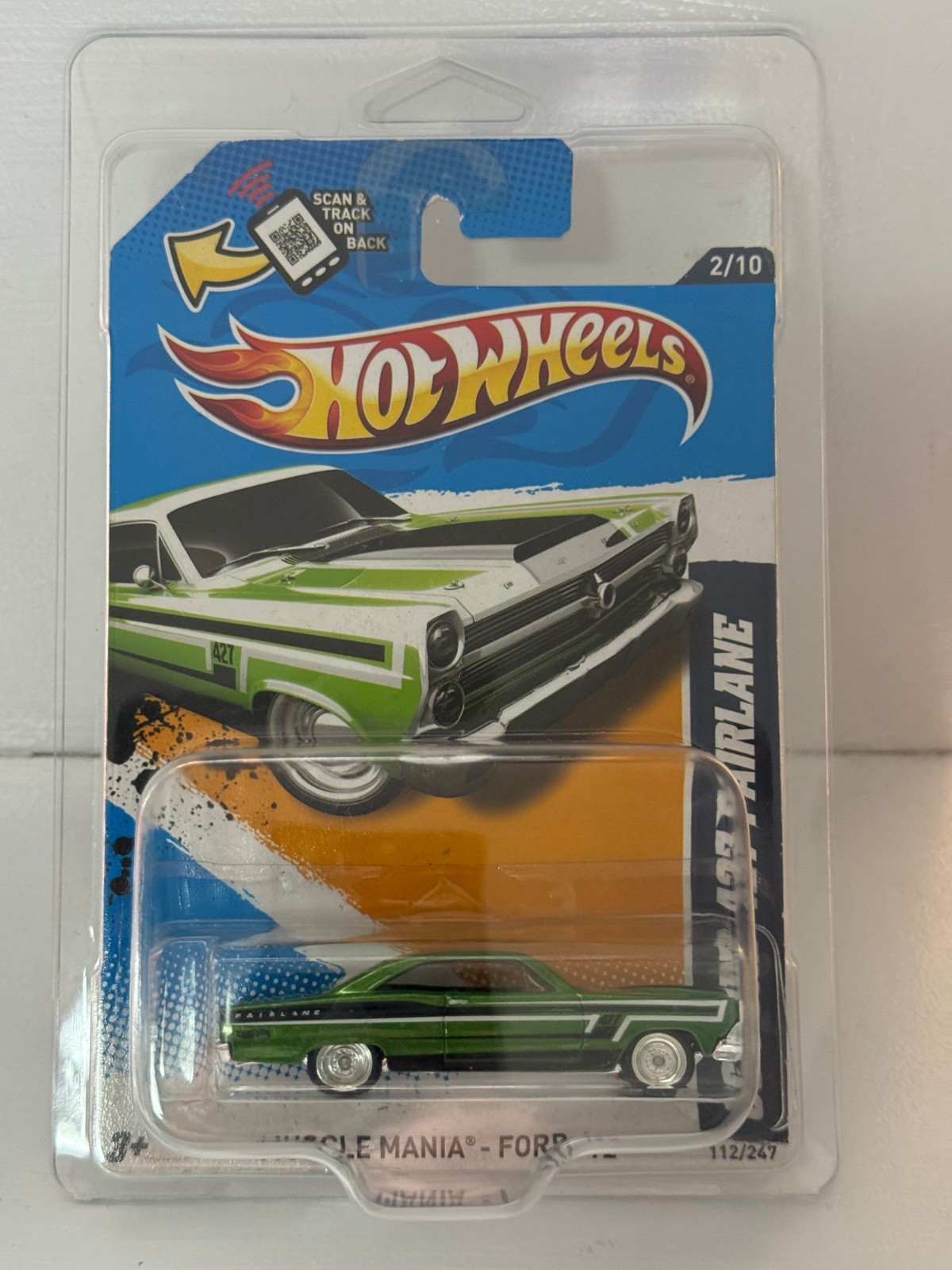 2012 HOT WHEELS SUPER TREASURE HUNT MUSCLE MANIA 2/10 ’66 FORD 427 FAIRLANE 1:64