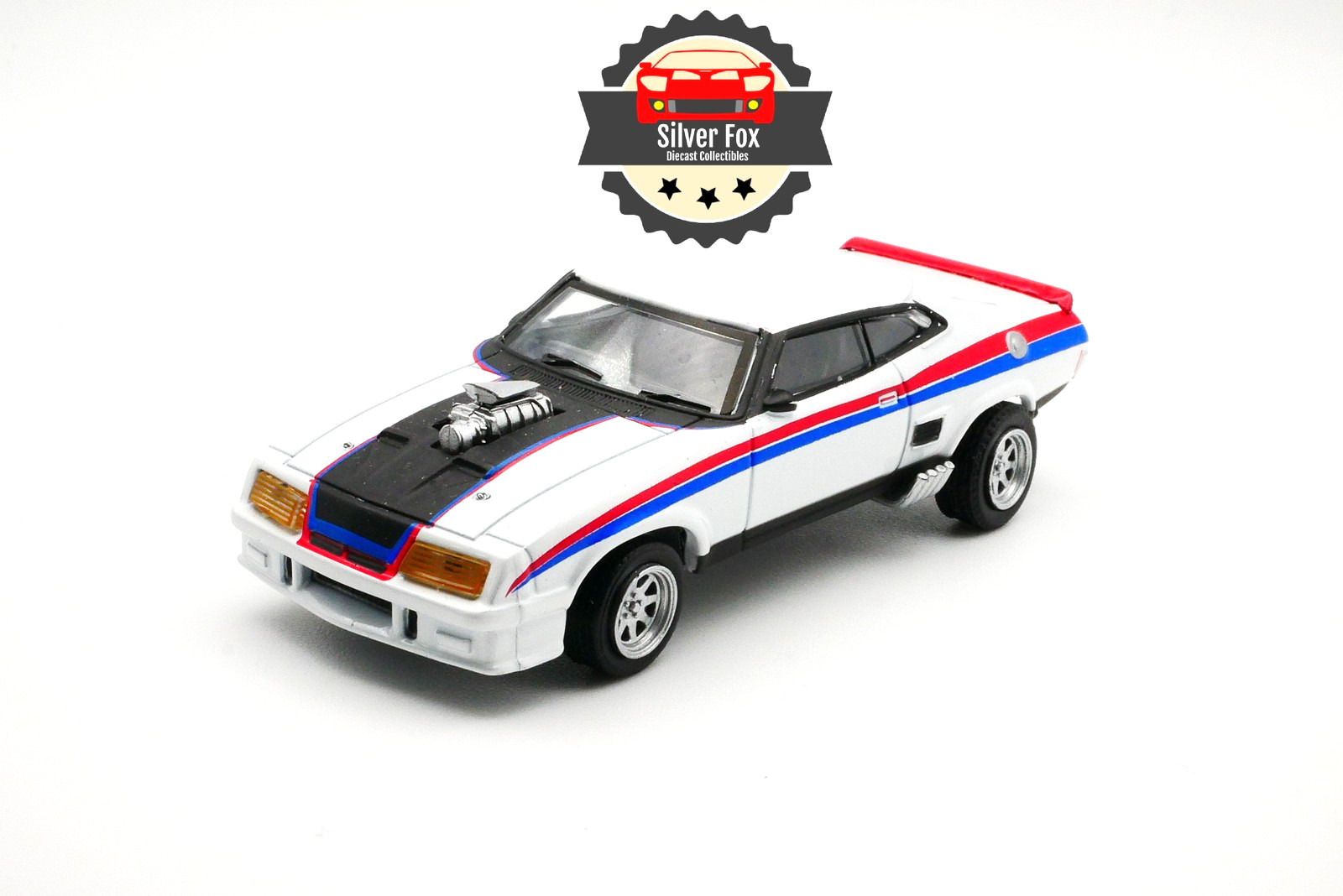 1973 FORD FALCON XB WHITE RACING 1/64 SCALE DIECAST COLLECTOR MODEL CAR