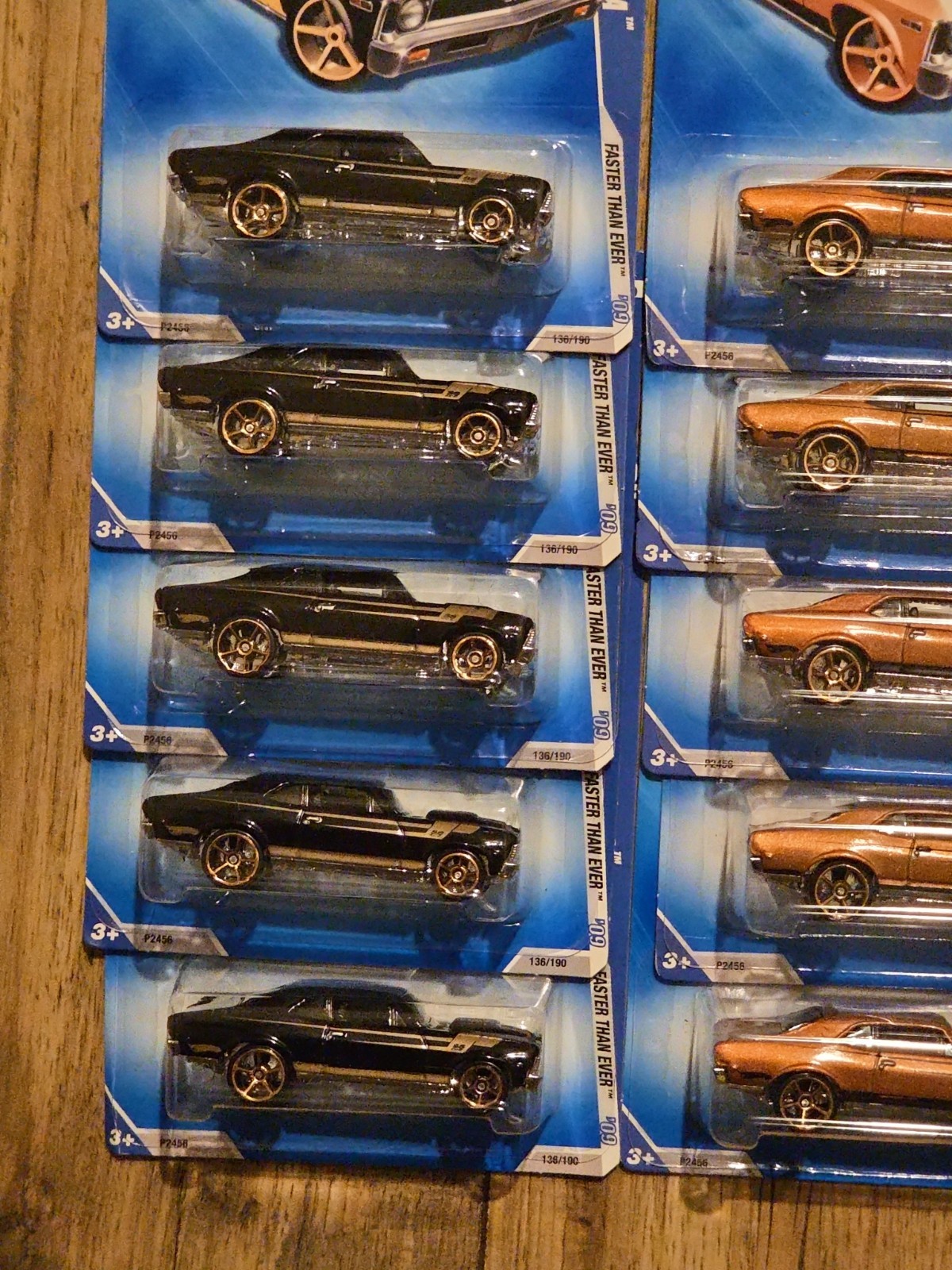 2009 Hot Wheels Lot Of 10 Chevy Nova Faster Than Ever Black & Copper
