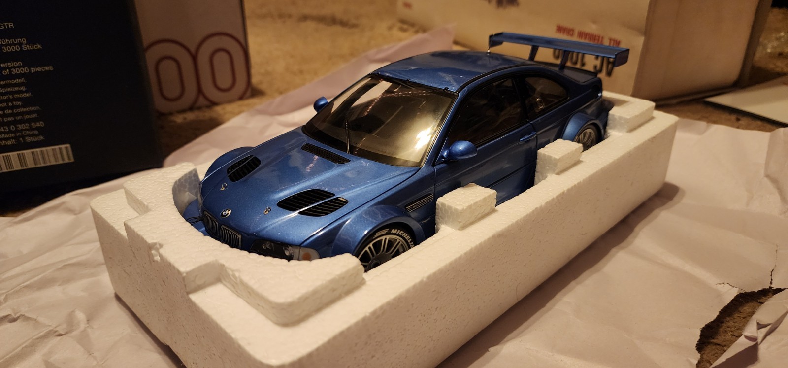 1/18 2001 Bmw M3 GTR Minichamps Blue Dealer Edition Mint
