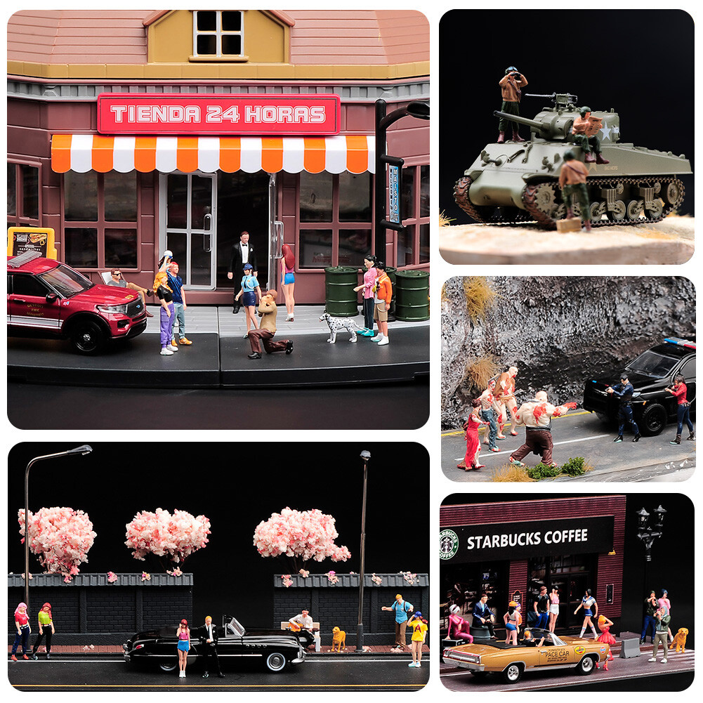 1/64 Squatting Dog Animal Scene Props Mini Figure Model Fit Cars Vehicles Doll